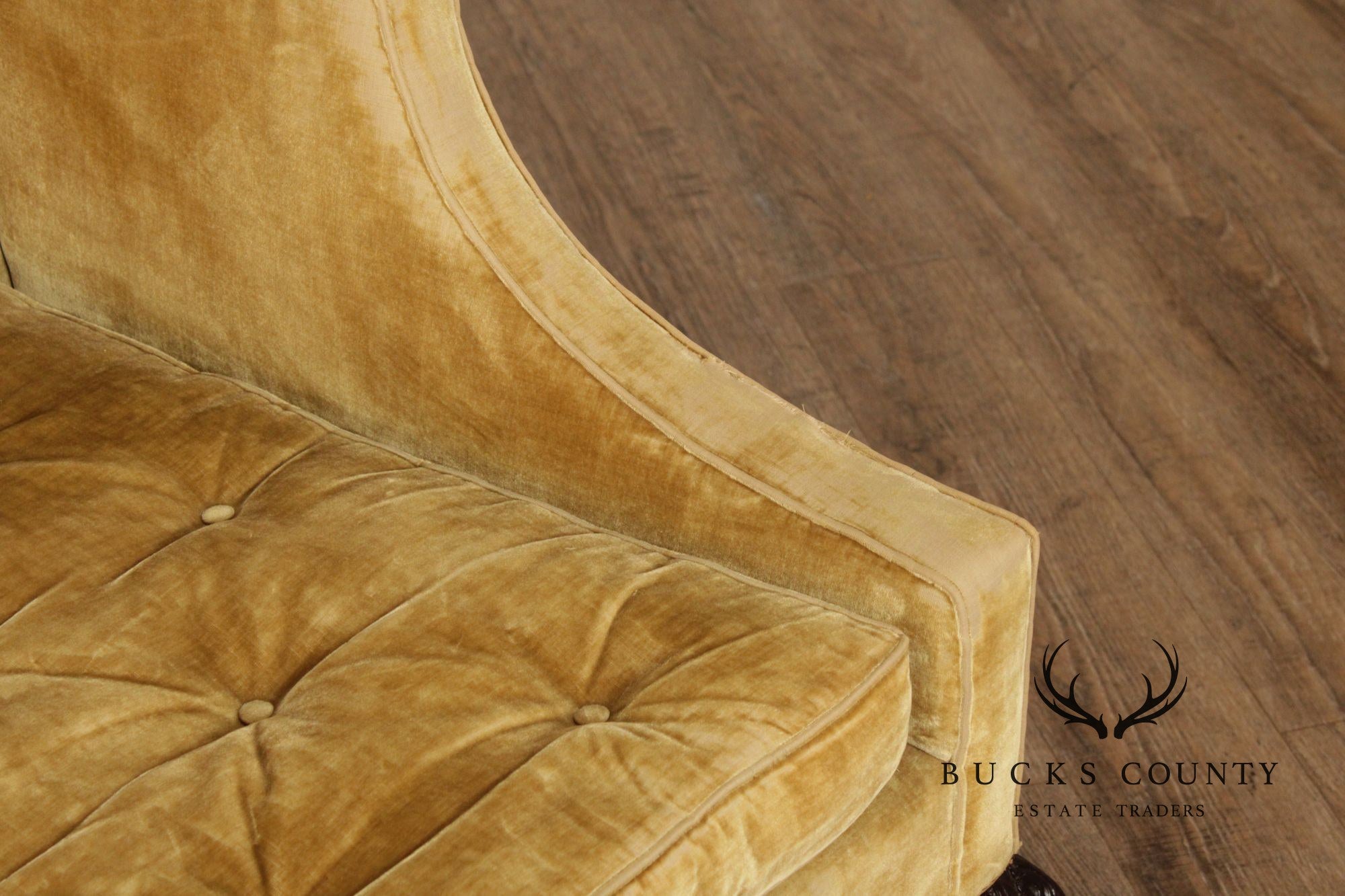 Georgian Style Custom Mahogany Camelback Sofa