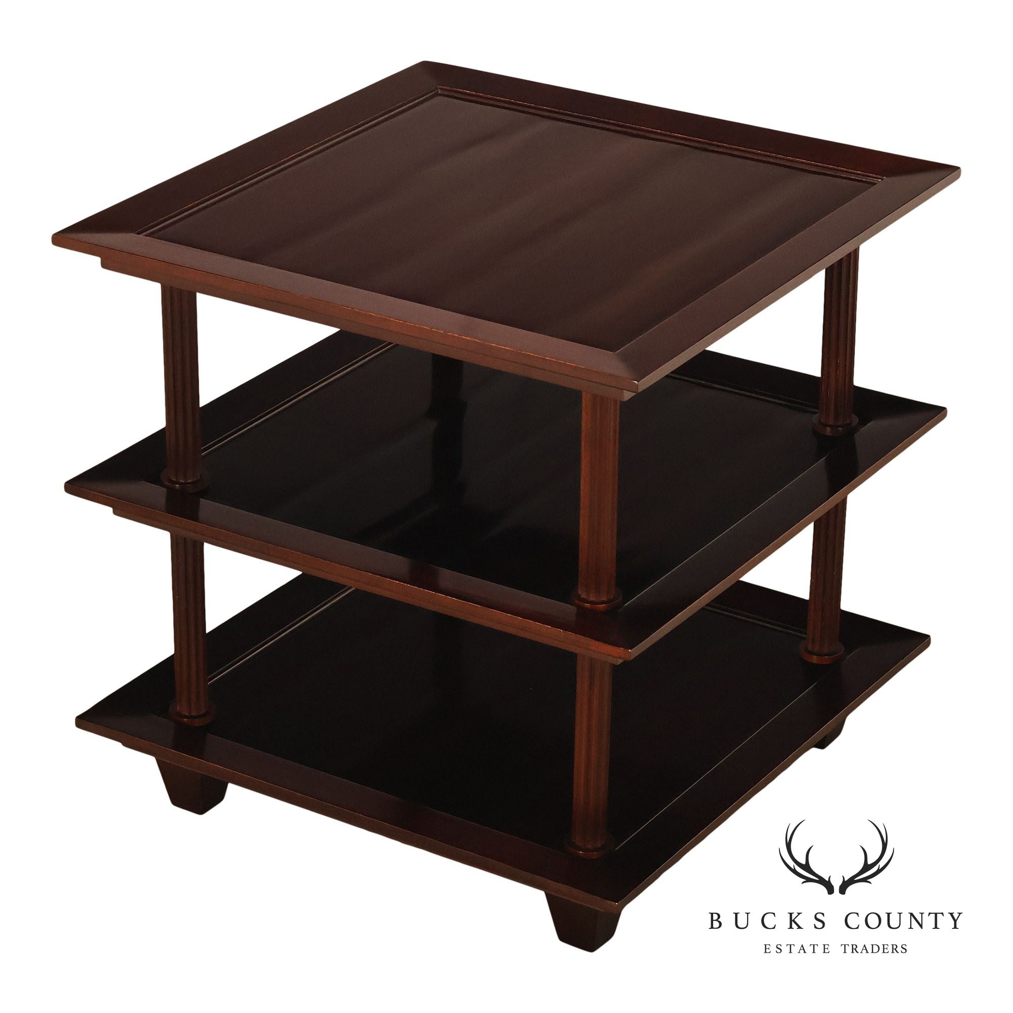 Baker Furniture Barbara Barry Collection Three Tier Mahogany Side Table