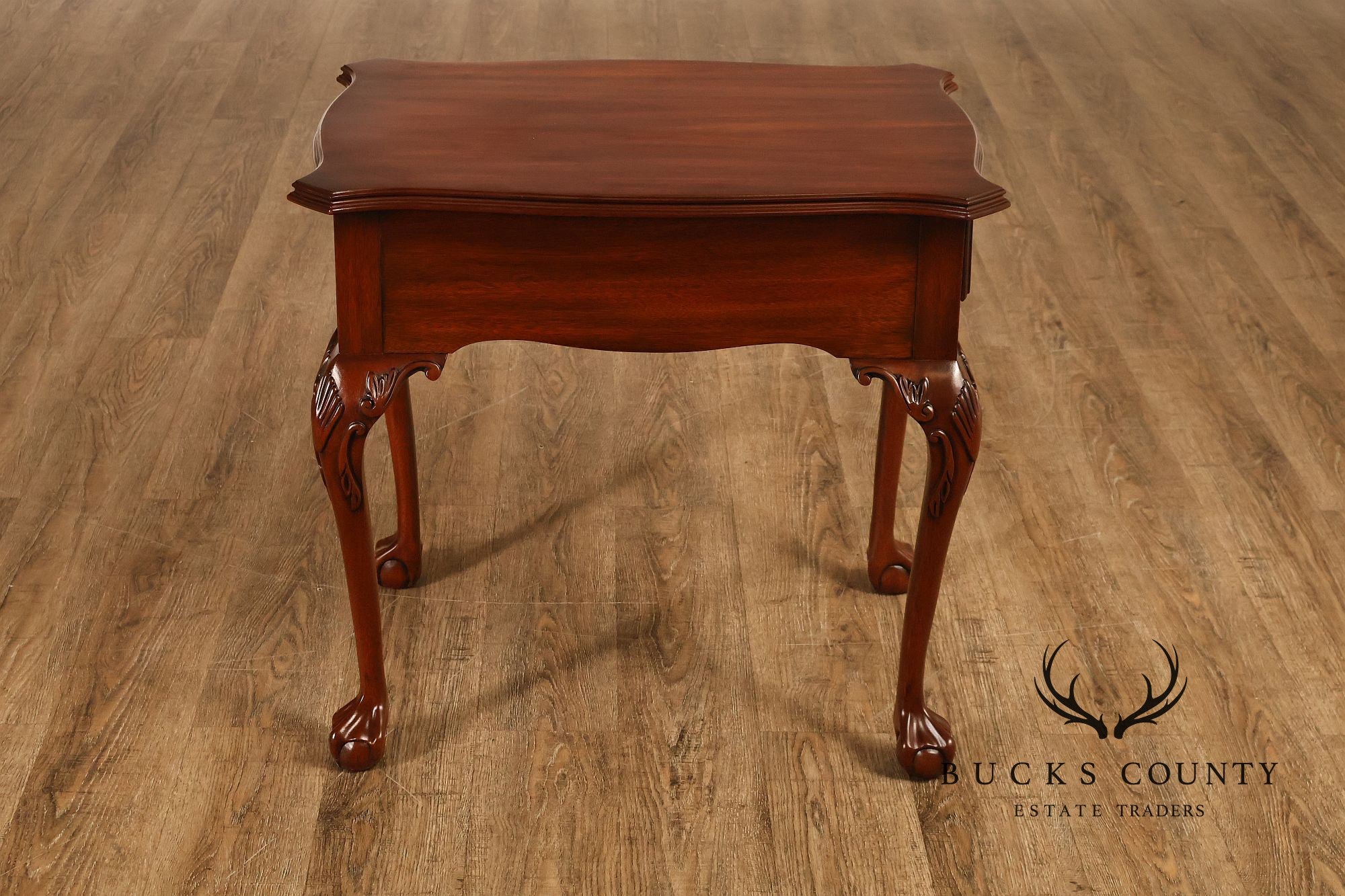 Henkel Harris Chippendale Style Mahogany One Drawer Lamp End Table
