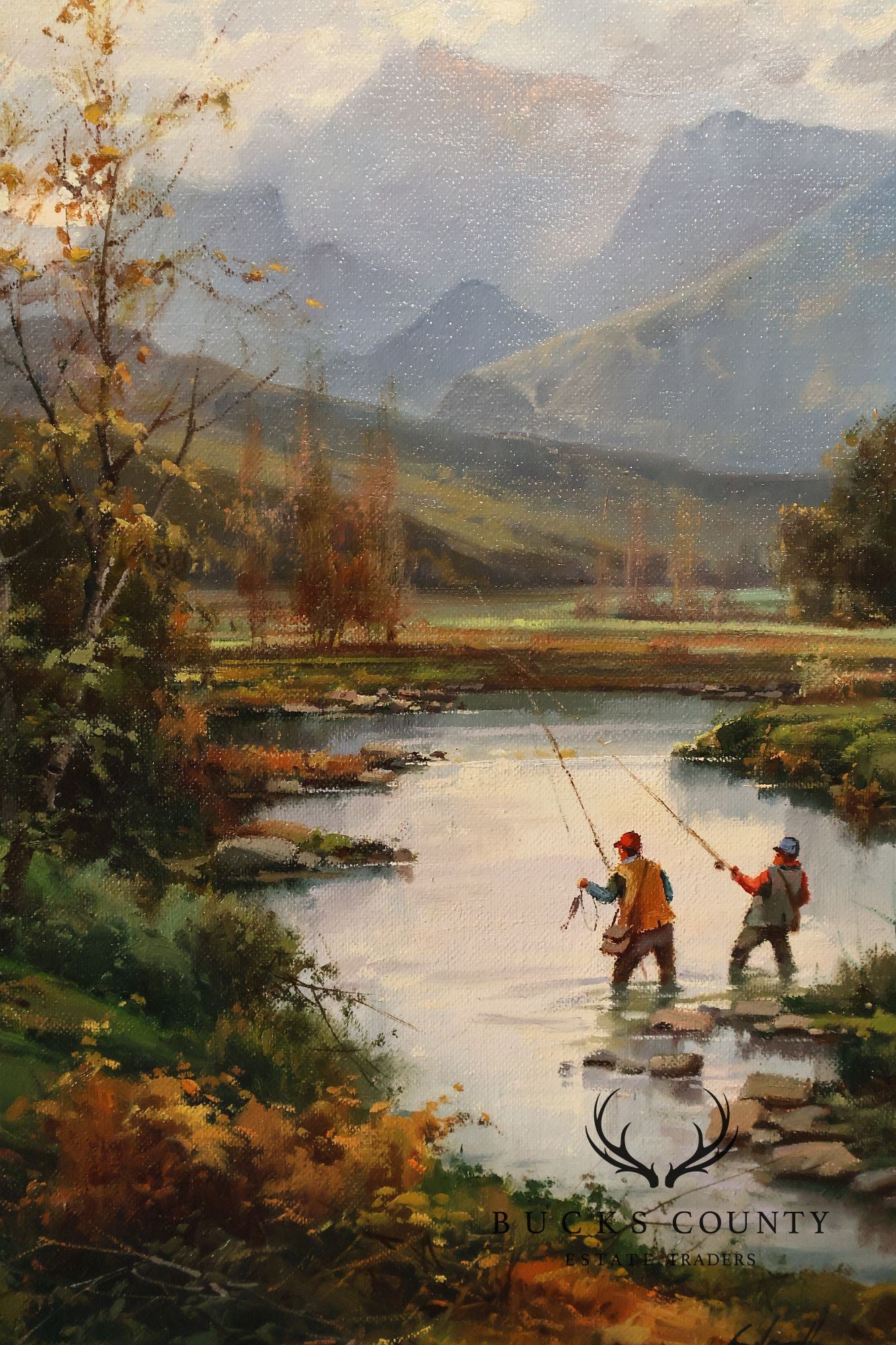 Salvador Caballero Oil Painting, 'Dia de Pesca'