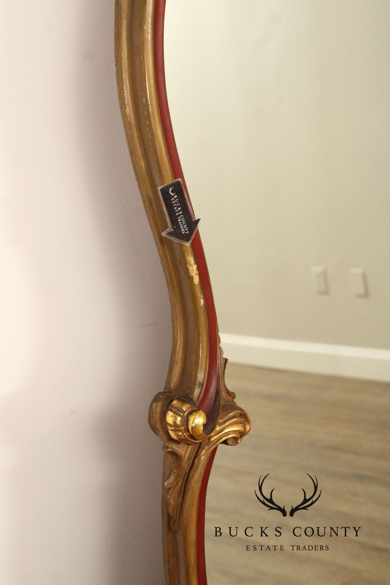 Monumental Vintage Italian Rococo Style Mantel or Fireplace Mirror