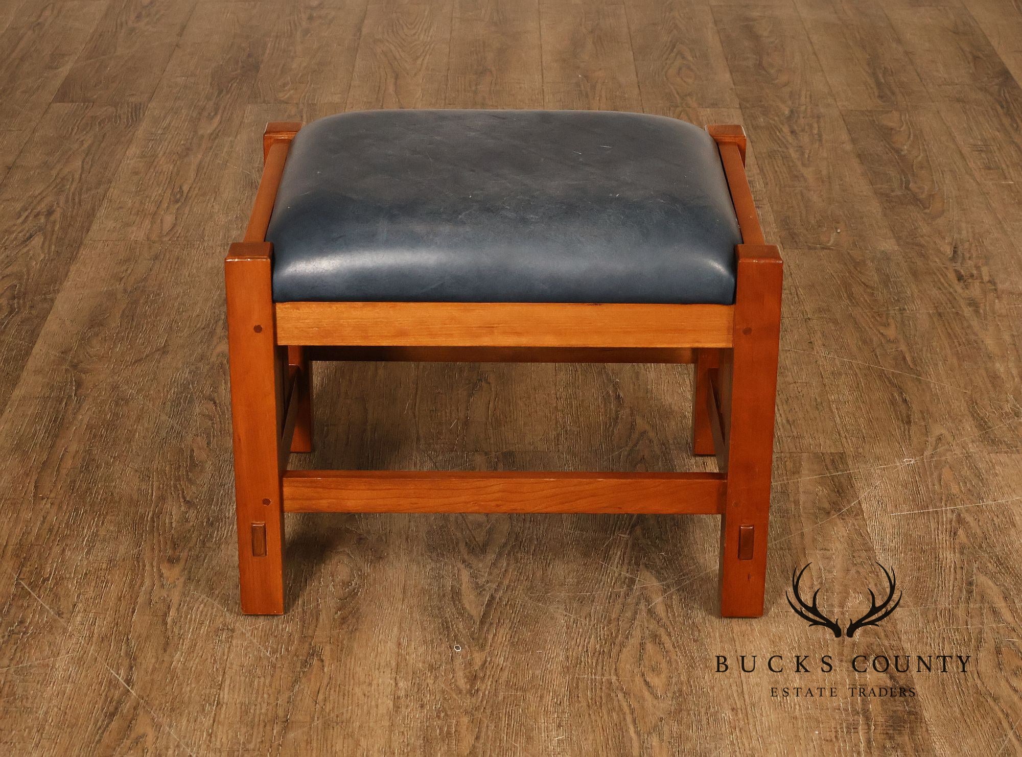 Stickley Mission Collection Cherry Bow Arm Morris Chair and Ottoman