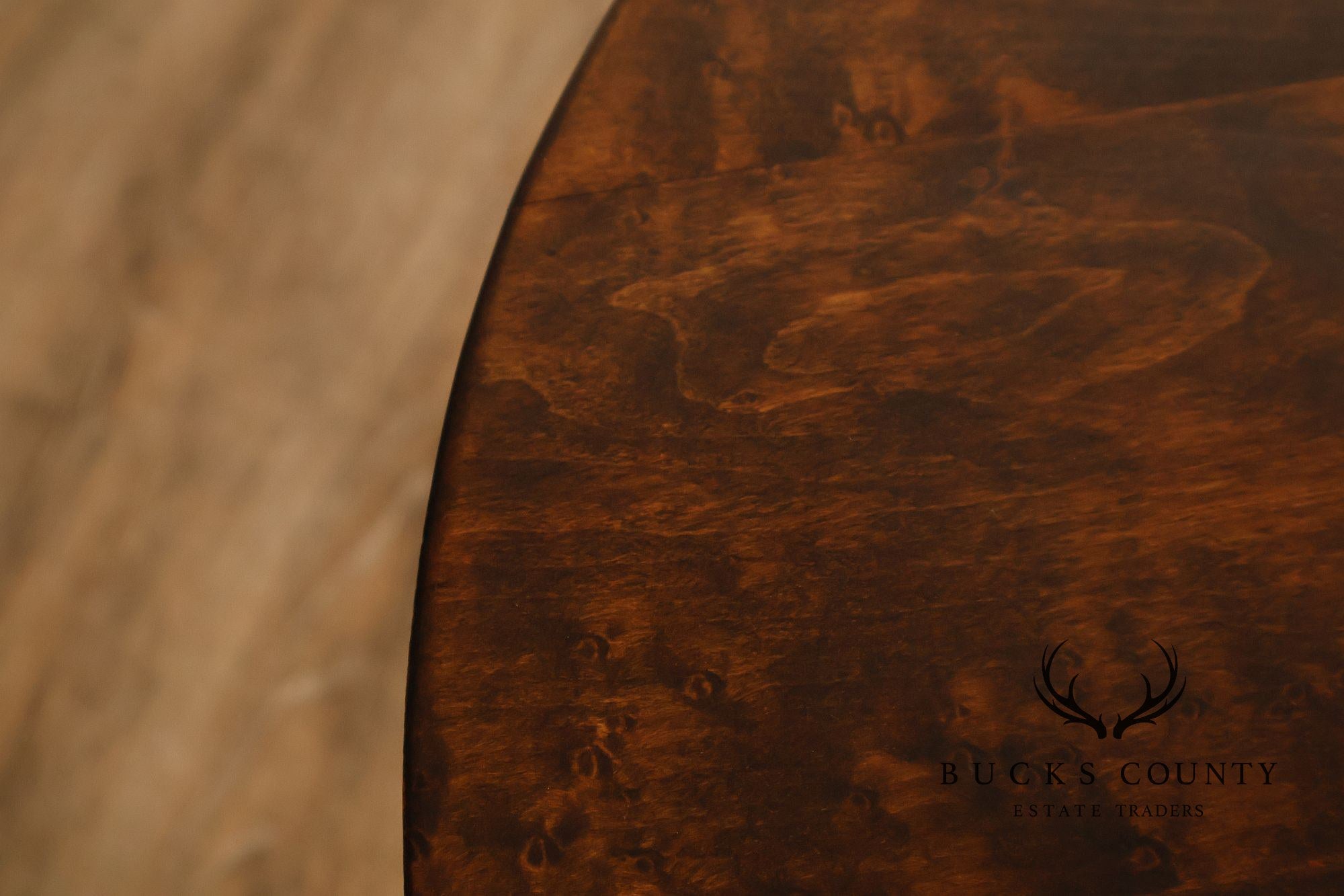 Studio Arts And Crafts Style Round Accent Table With Burl Wood Top