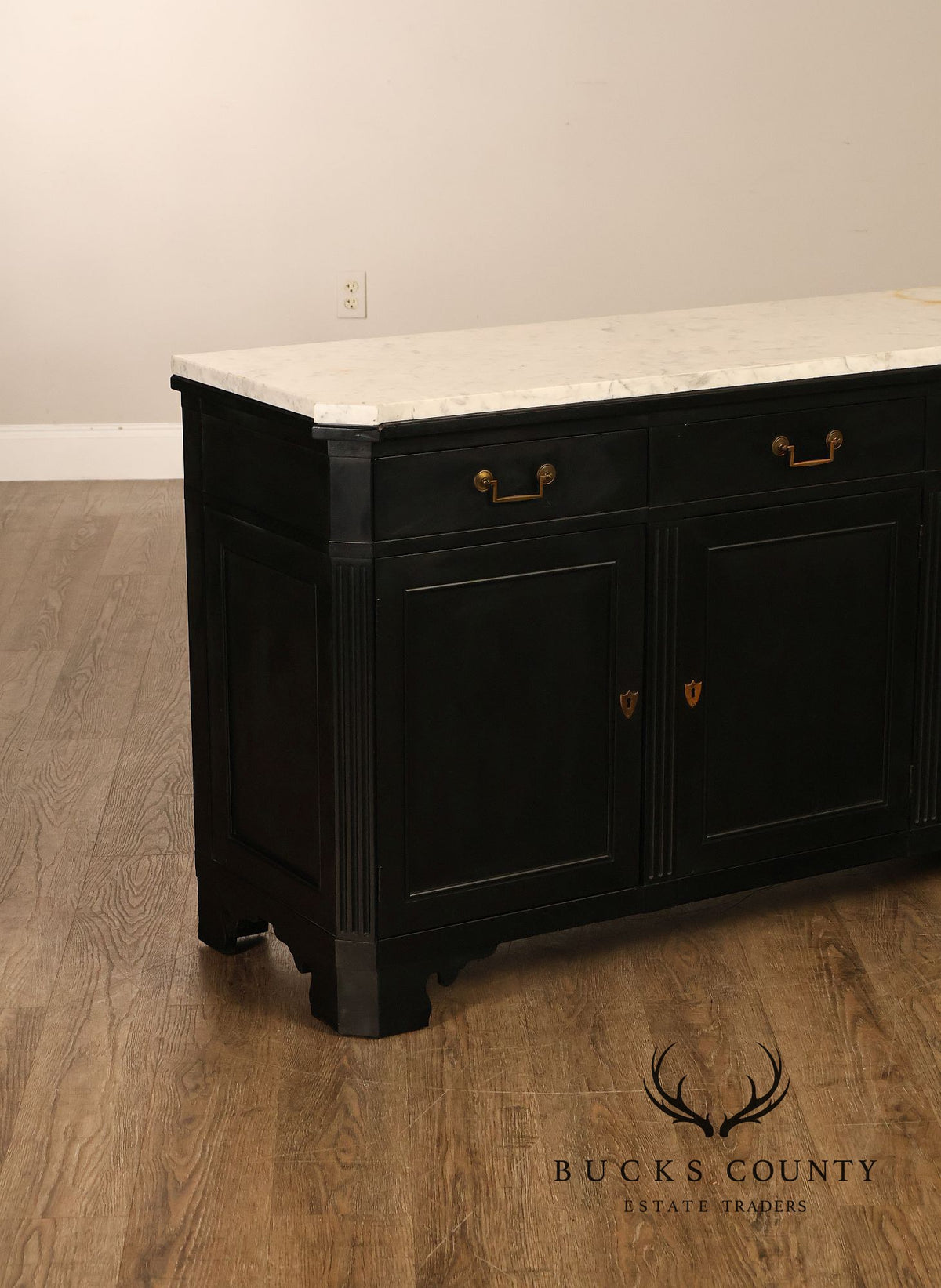 Baker Furniture Marble Top Sideboard Cabinet