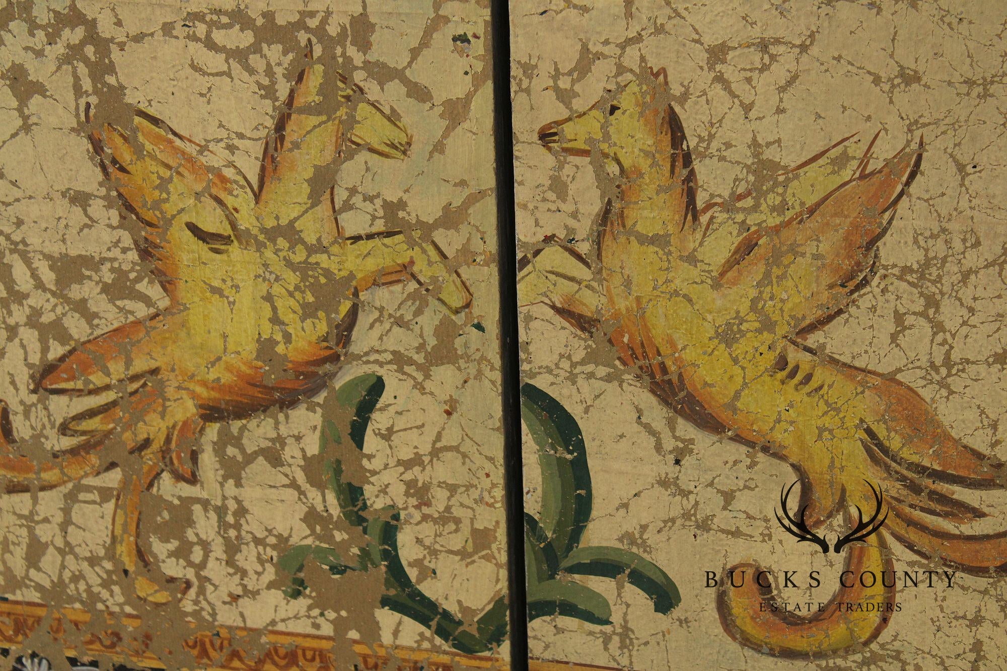 Italian Neoclassical Style Painted Four-Panel Folding Screen