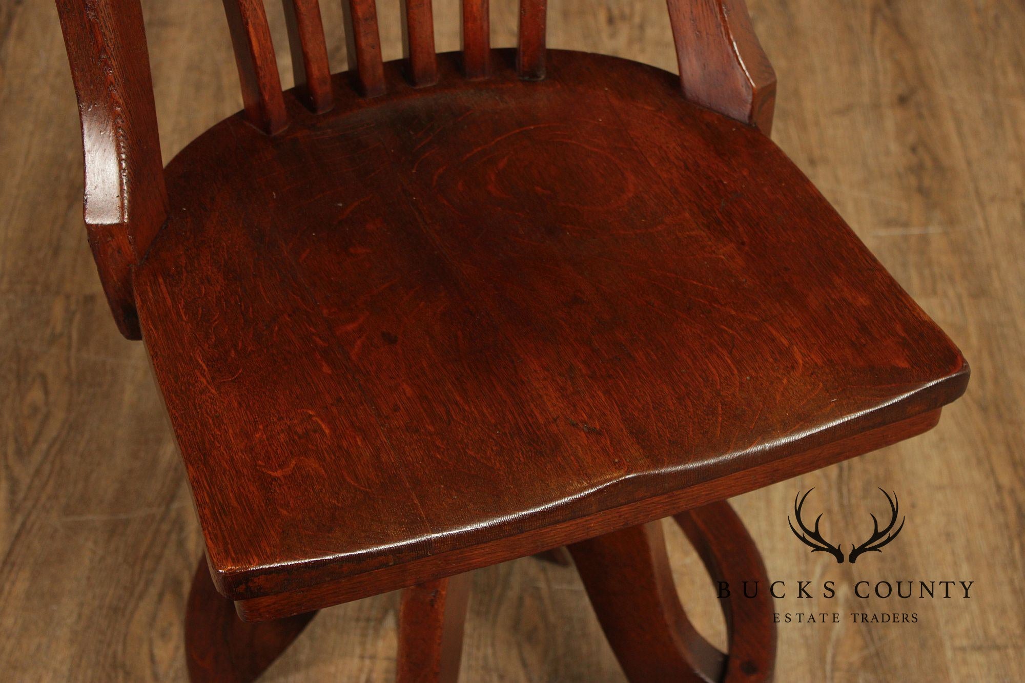 B.L. Marble Chair Antique Oak Swivel Clerk or Drafting Chair