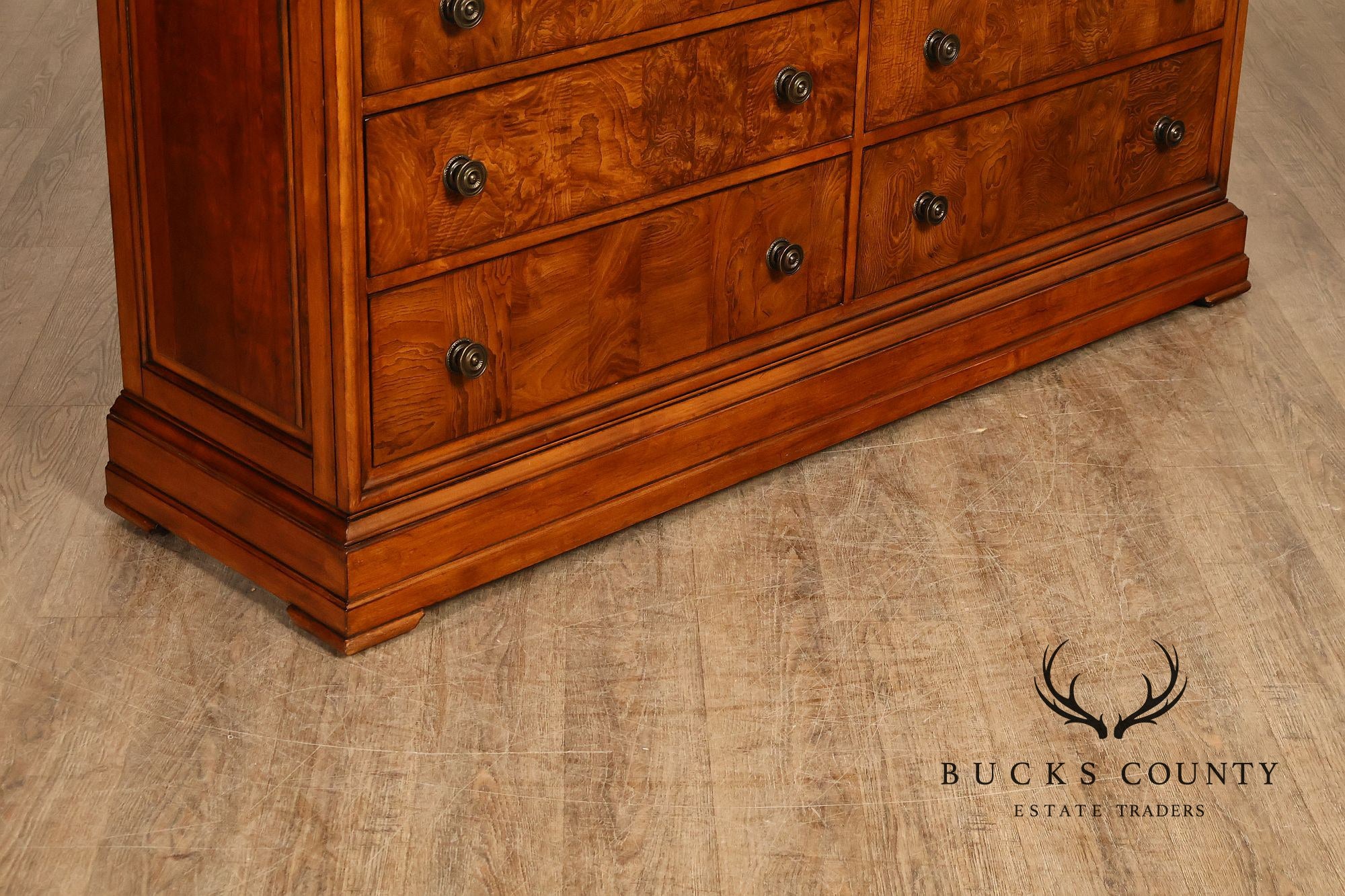 Ethan Allen 'Townhouse' Burlwood Double Dresser