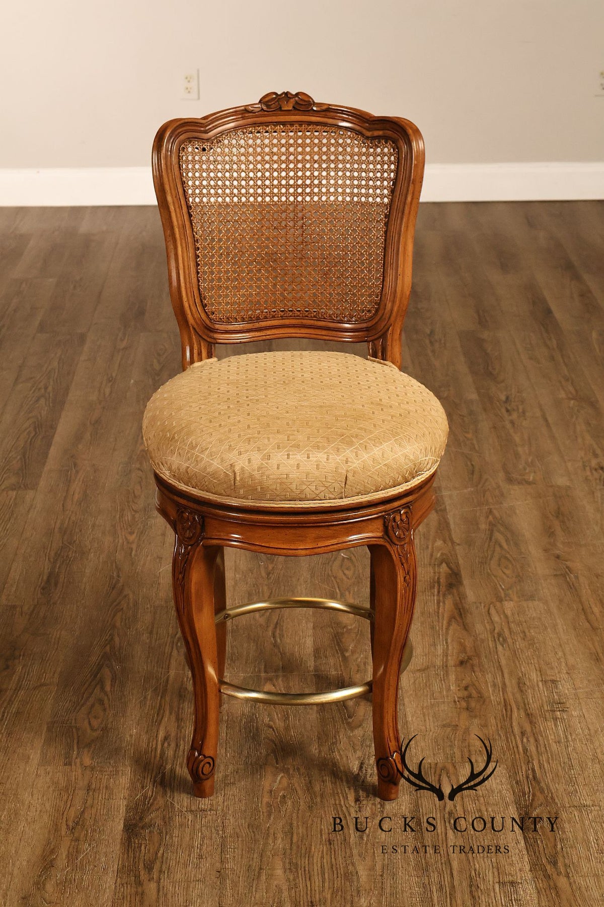 Fremarc Designs Set Of 4 Cane Back Swivel Barstools