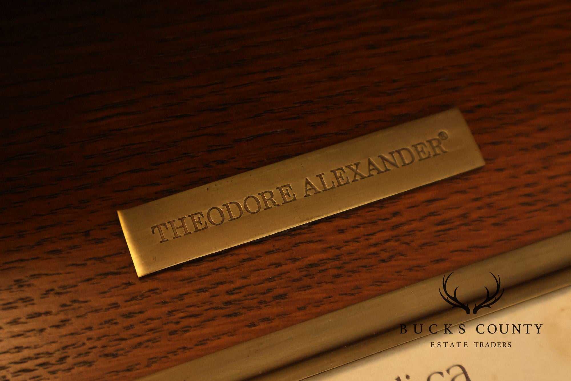 Theodore Alexander Mahogany Concave Side Cabinet