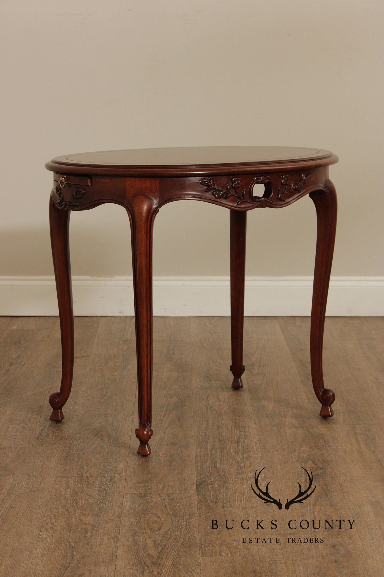 Century Furniture French Louis XV Style Carved Oval Side Table