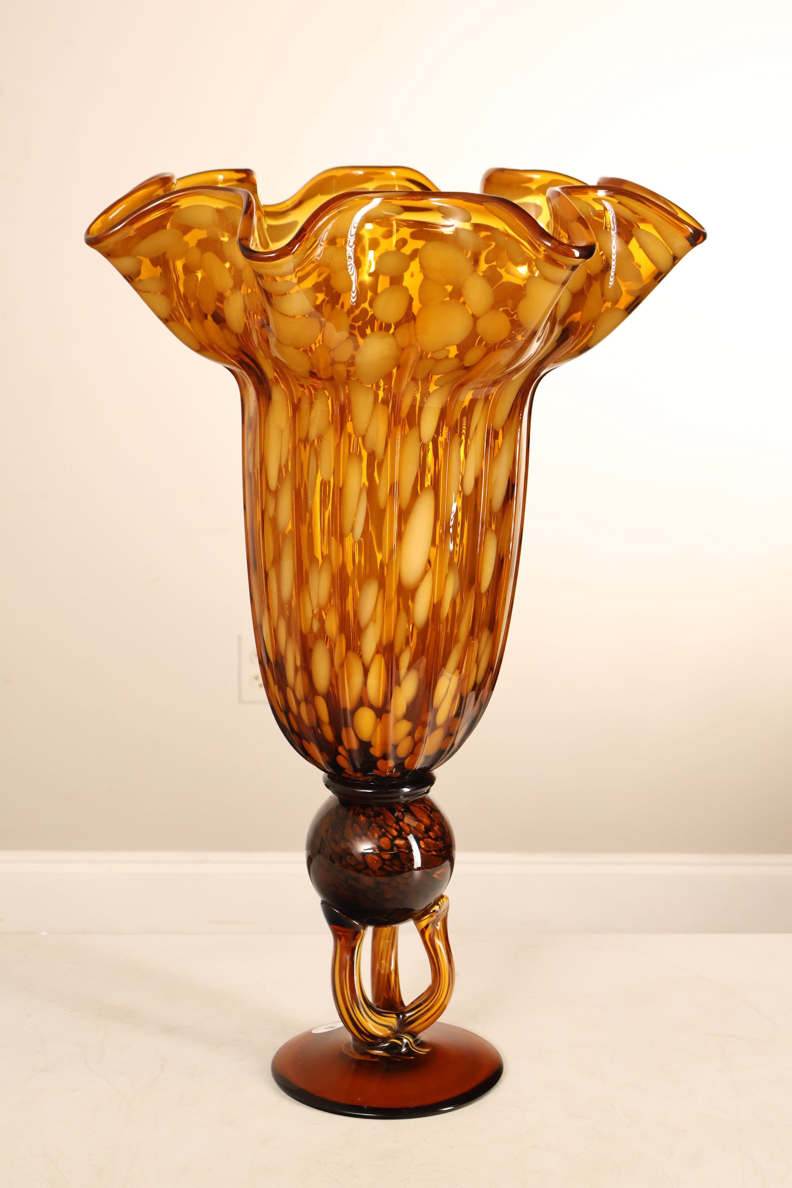 Orange glass vase