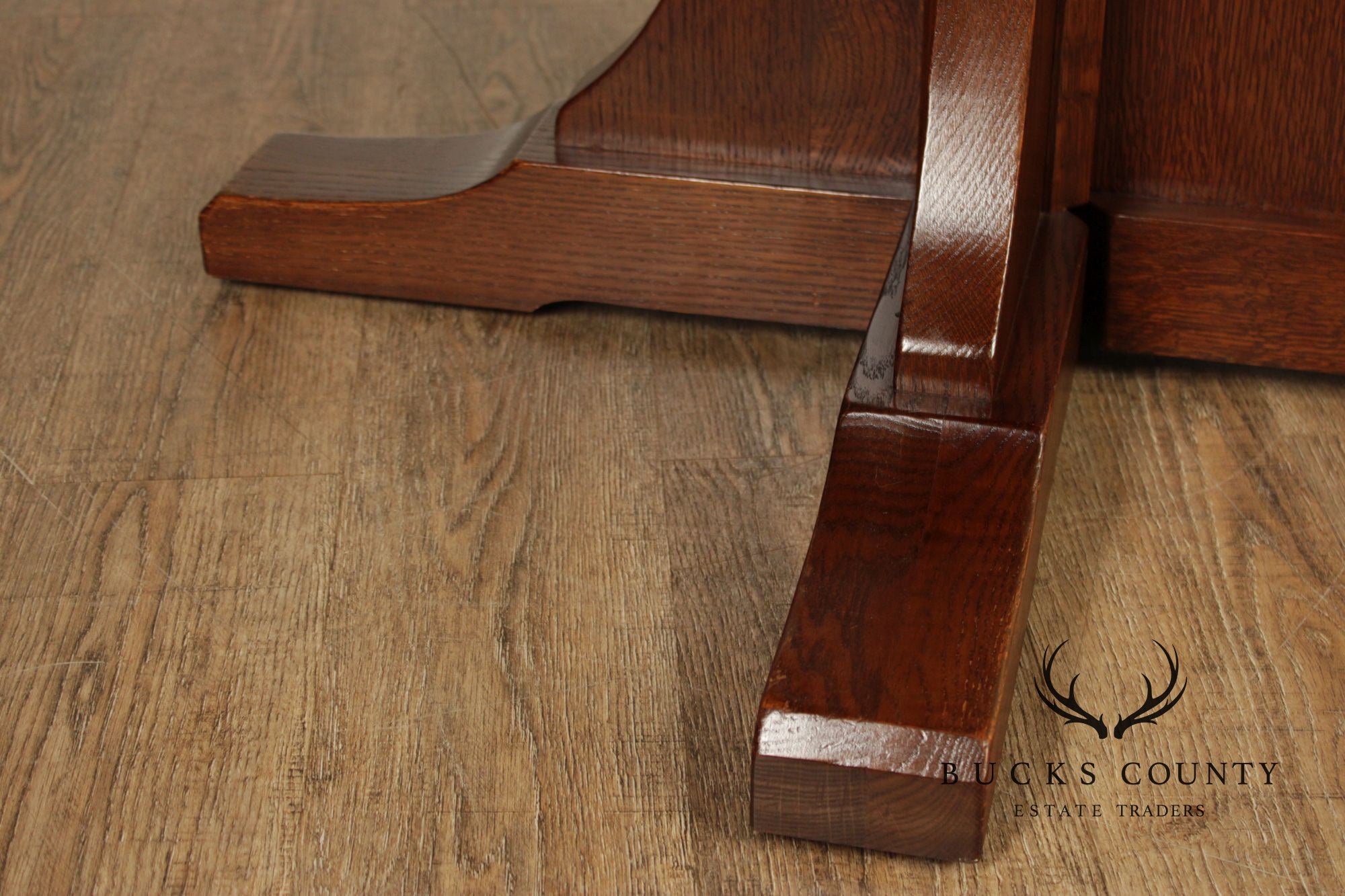 Stickley Mission Style Oak Pedestal Dining Table