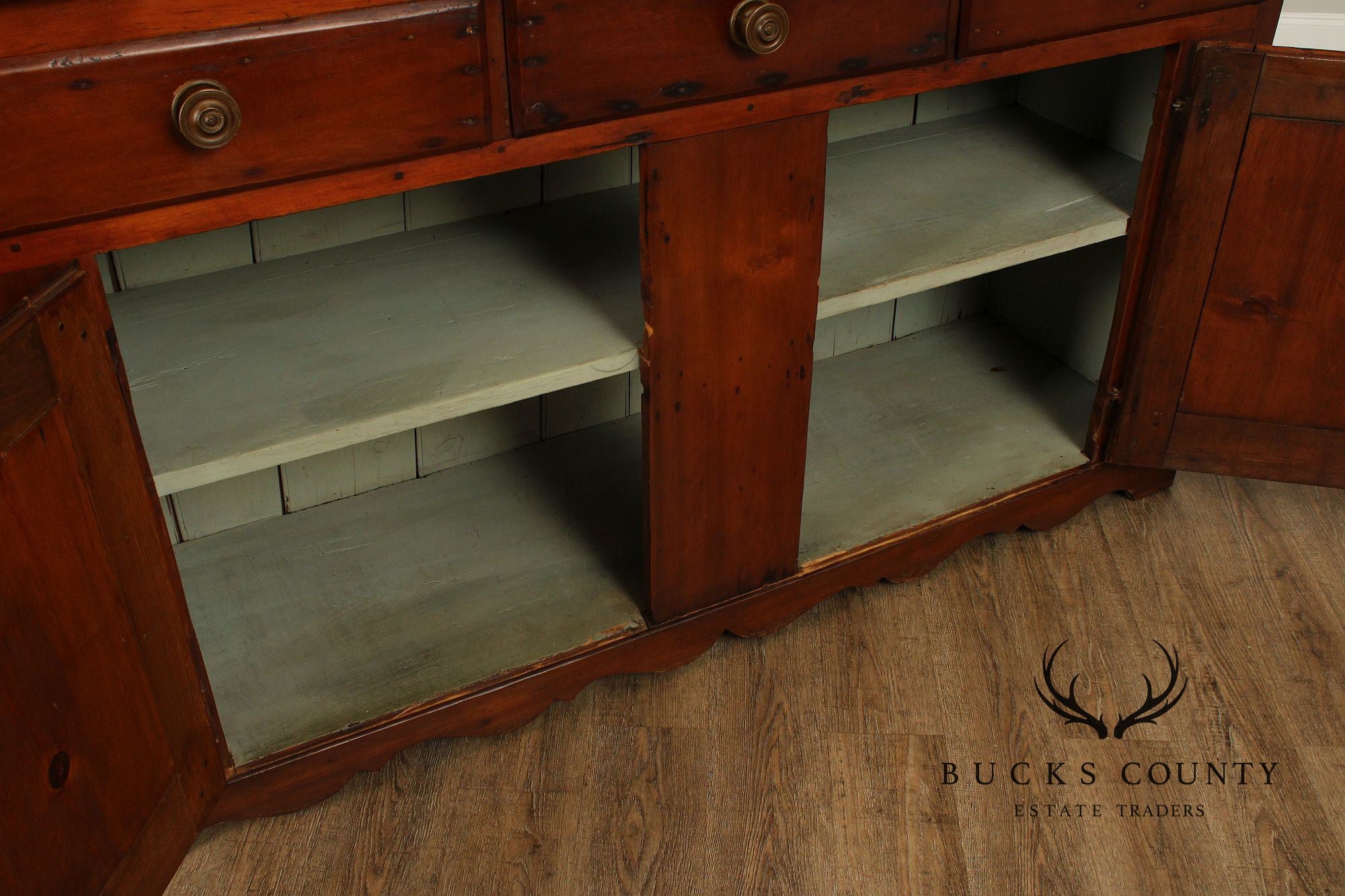 Antique Country Pine Server and Hutch