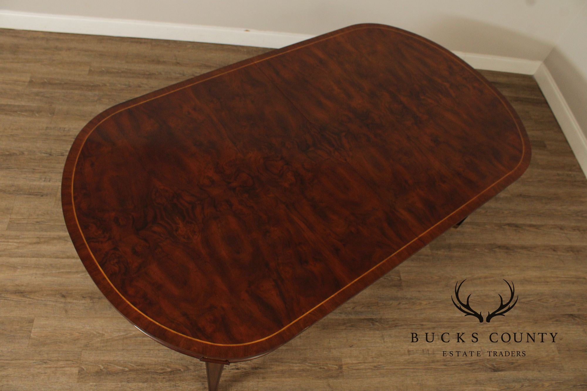 Maitland Smith Empire Style Oval Top Mahogany Expandable Dining Table