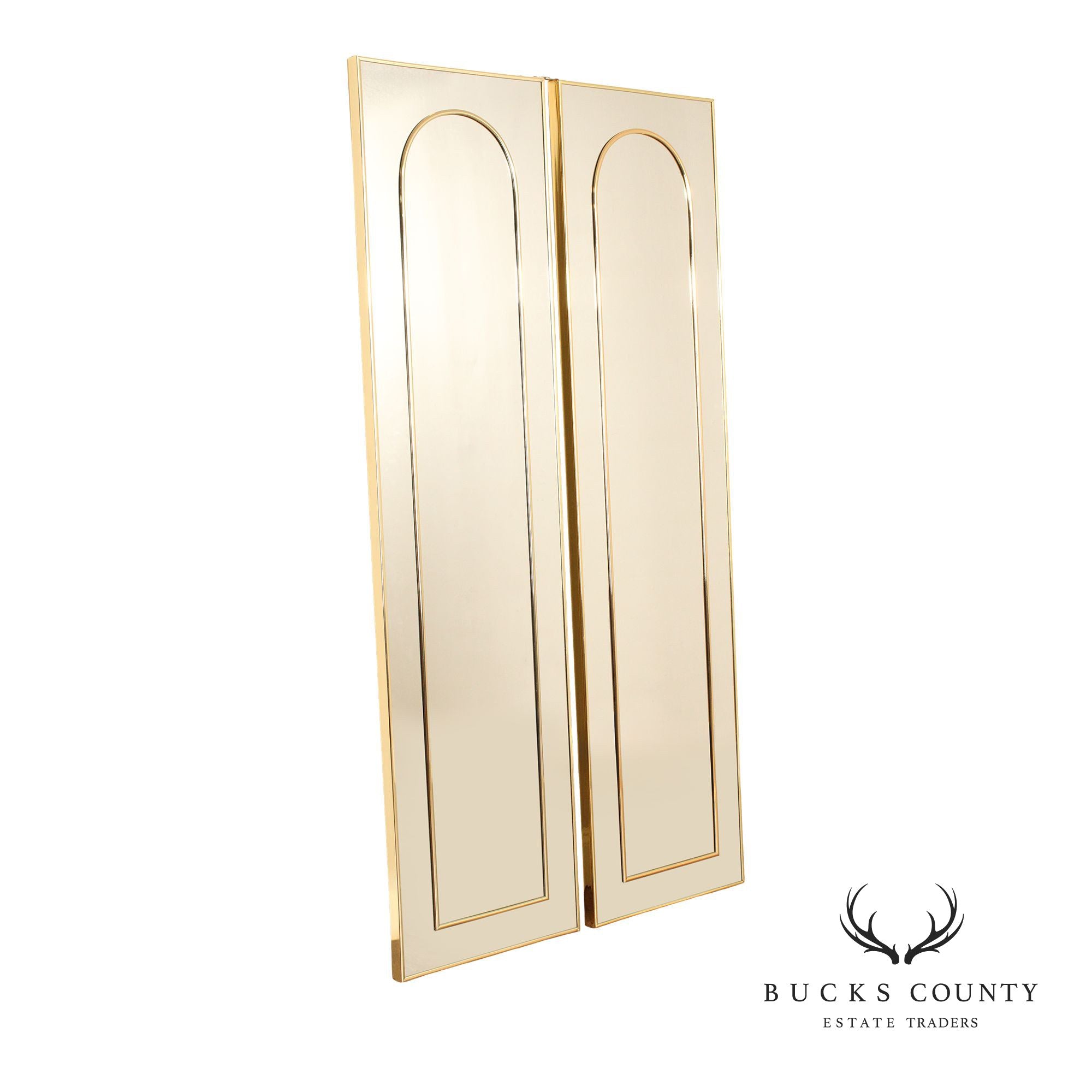 Hollywood Regency Two-Panel Mirrored Room Screen
