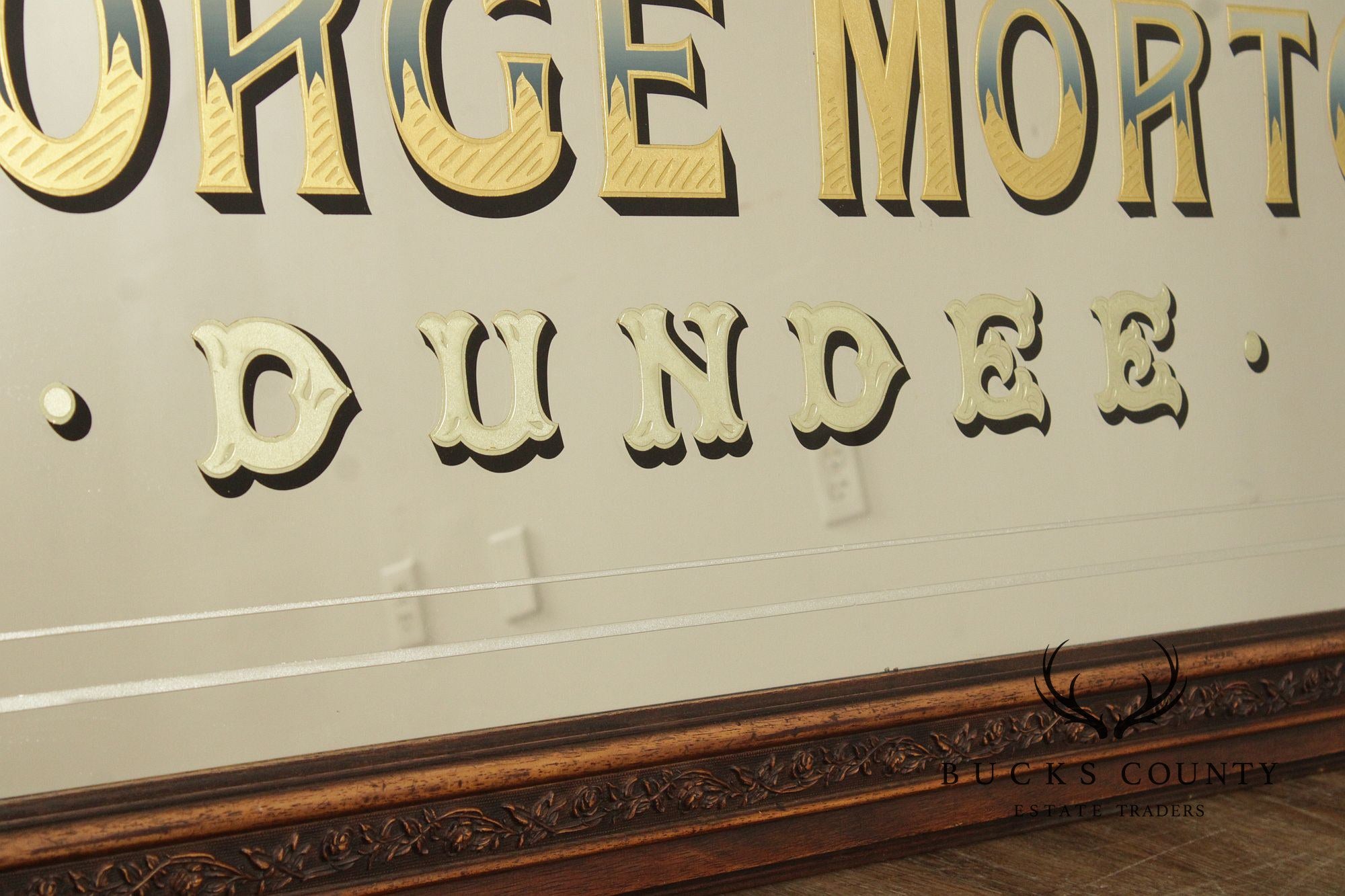 George Morton Whisky Etched and Reverse Painted Pub Mirror