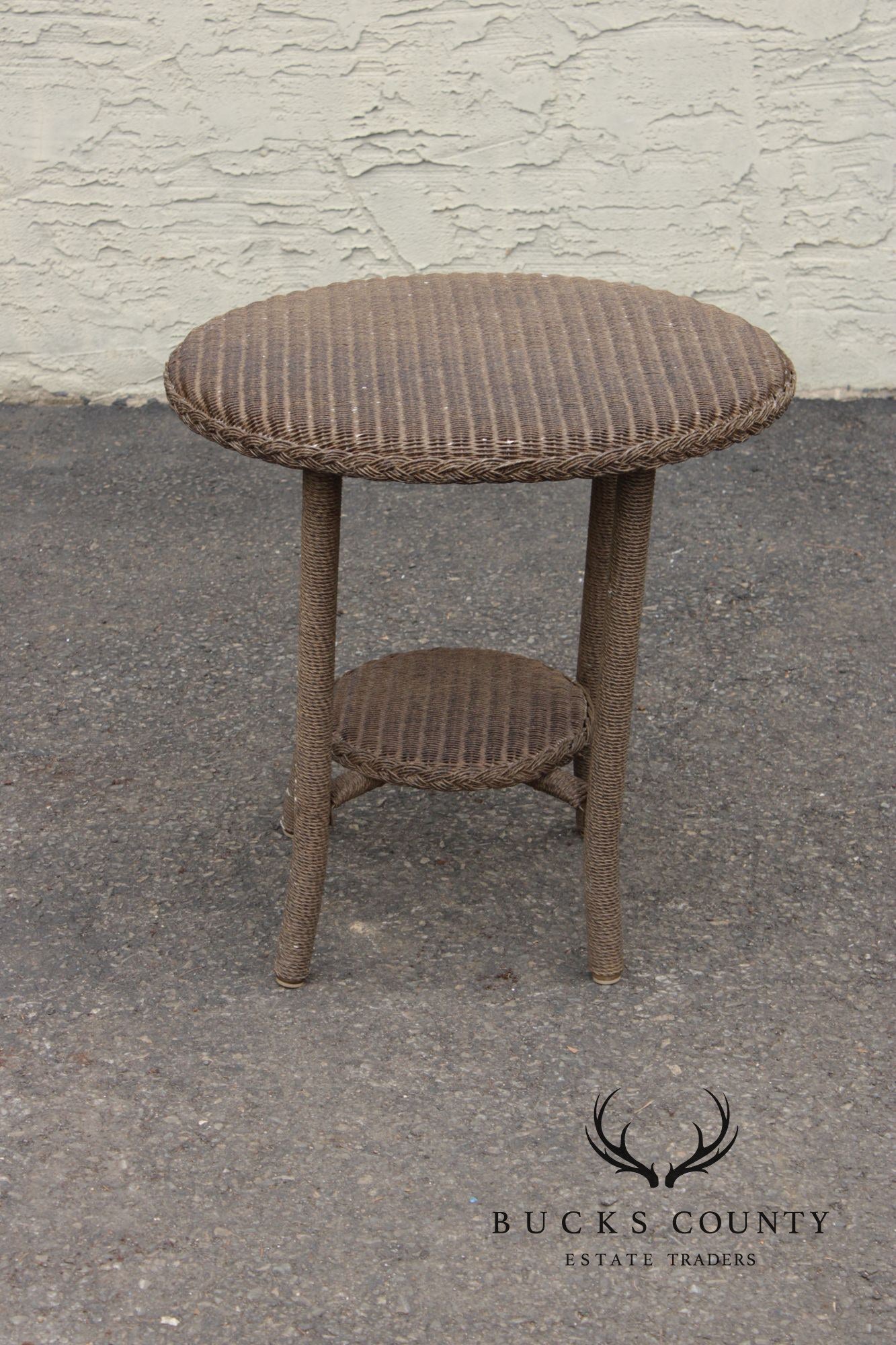 Lloyd Loom Outdoor Patio Wicker Side Table