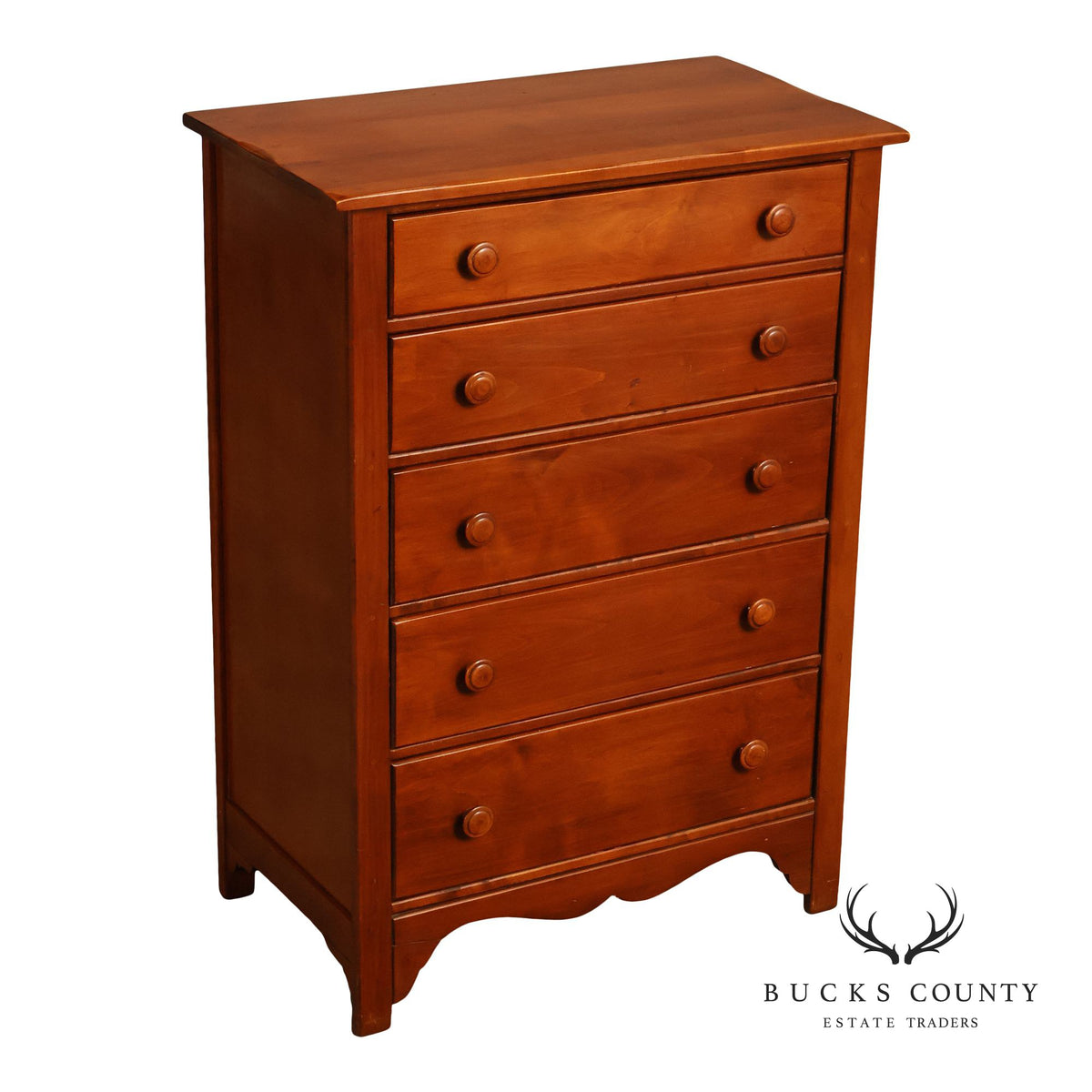 Traditional Cherry Five Drawer Tall Chest Of Drawers