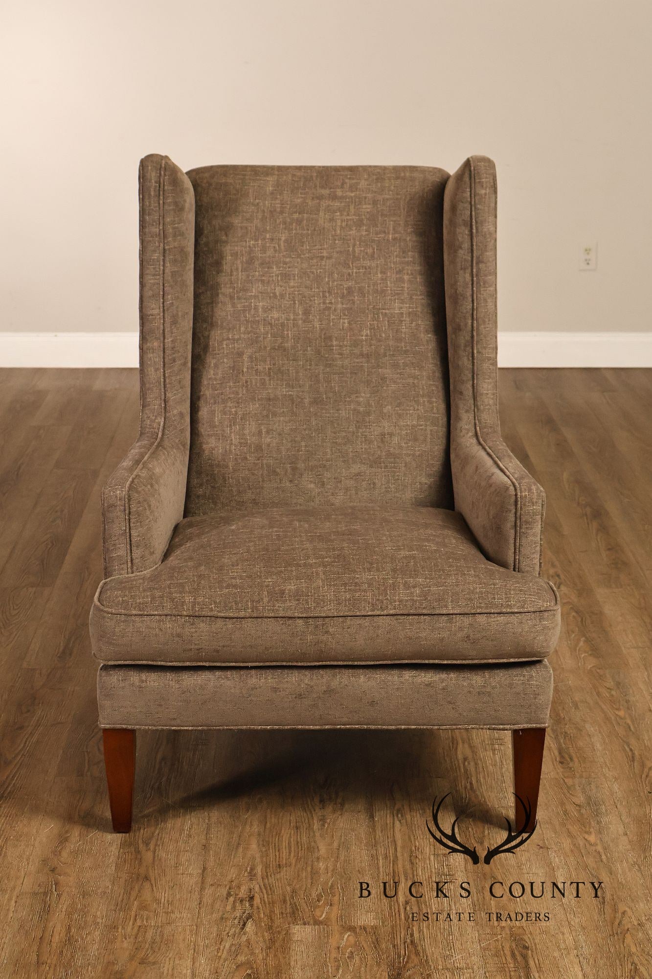 Hickory White Transitional Style Pair of High Back Wing Chairs
