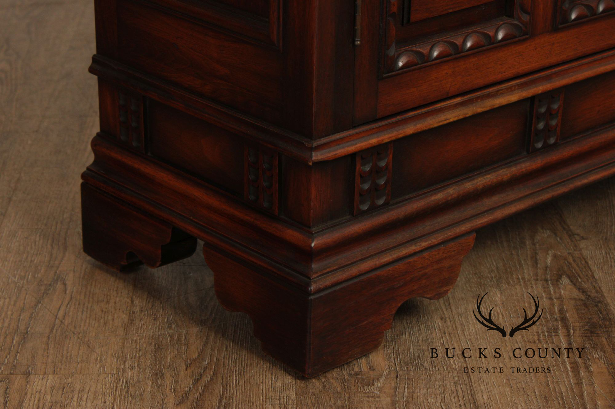 Kittinger Vintage 1930's Spanish Revival Style Walnut Bookcase Cabinet