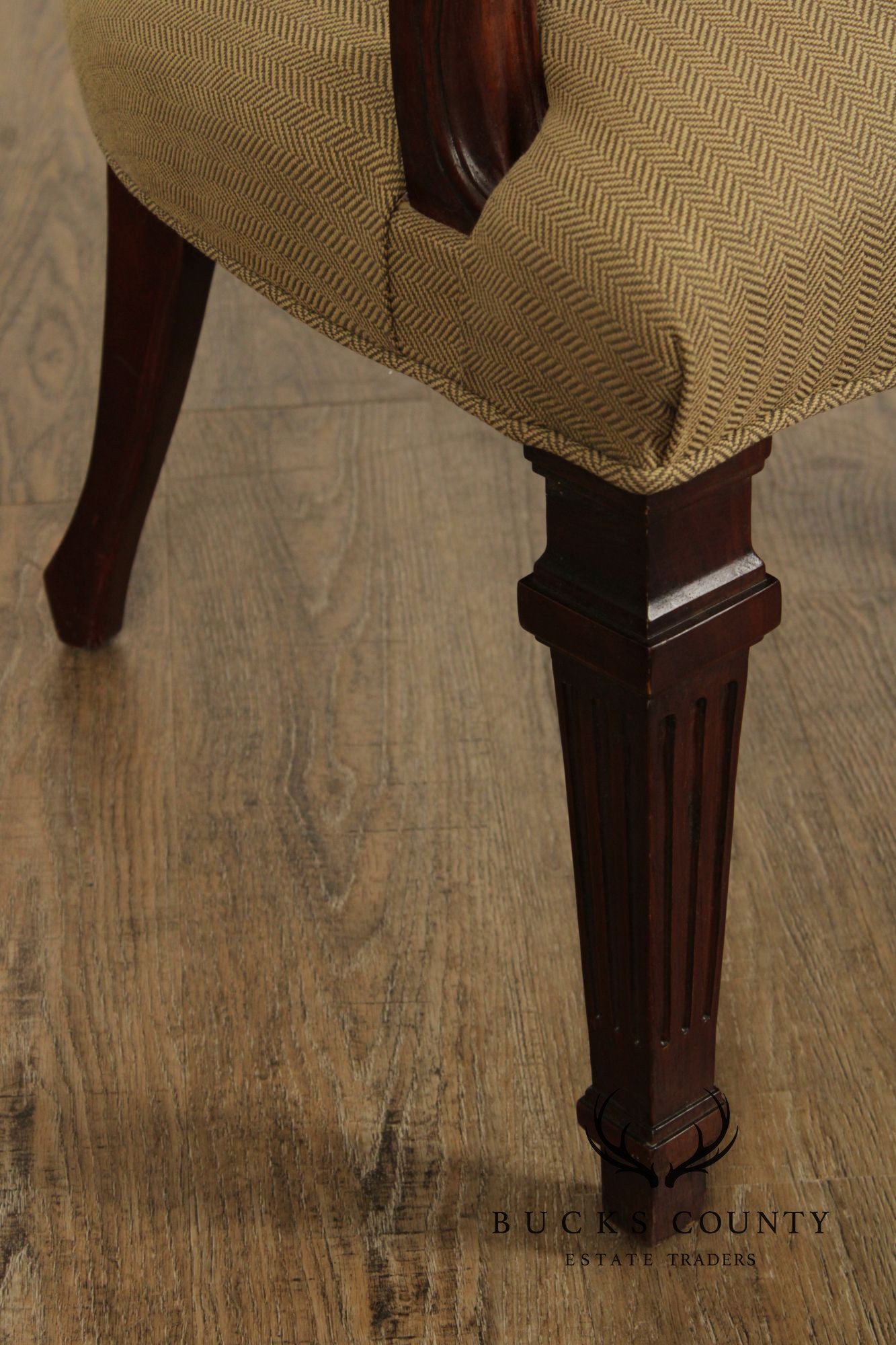 Century Furniture Italian Neoclassical Style Carved Frame Armchair