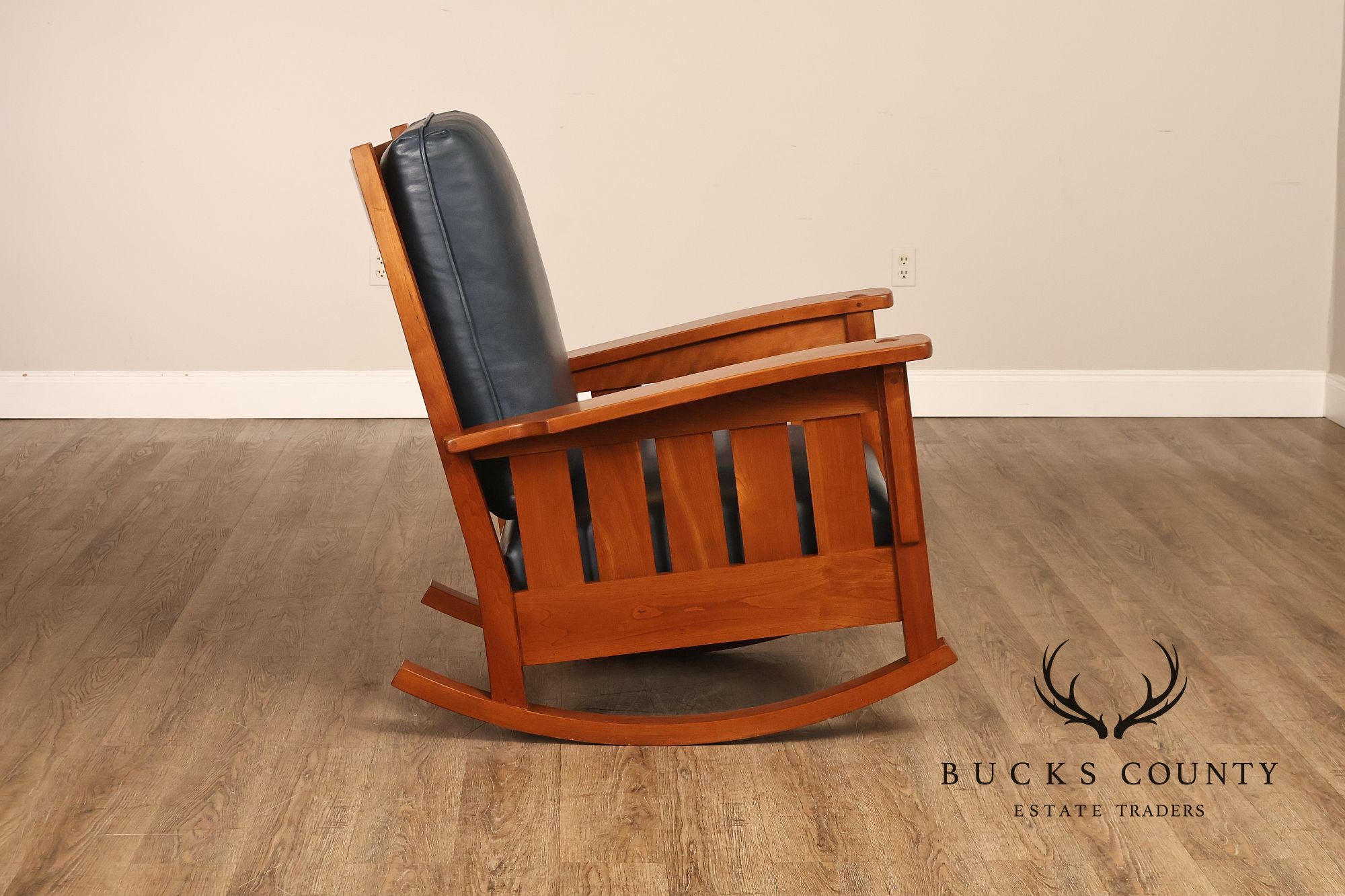 Stickley Mission Collection Cherry and Leather Rocker