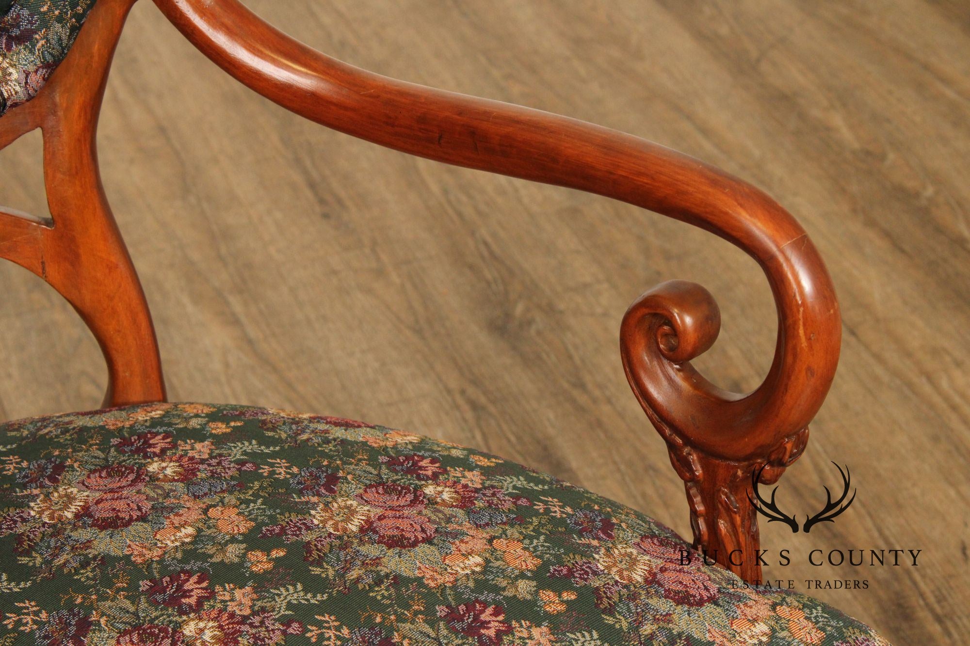 Regency Style Pair of Carved Parlor Armchairs