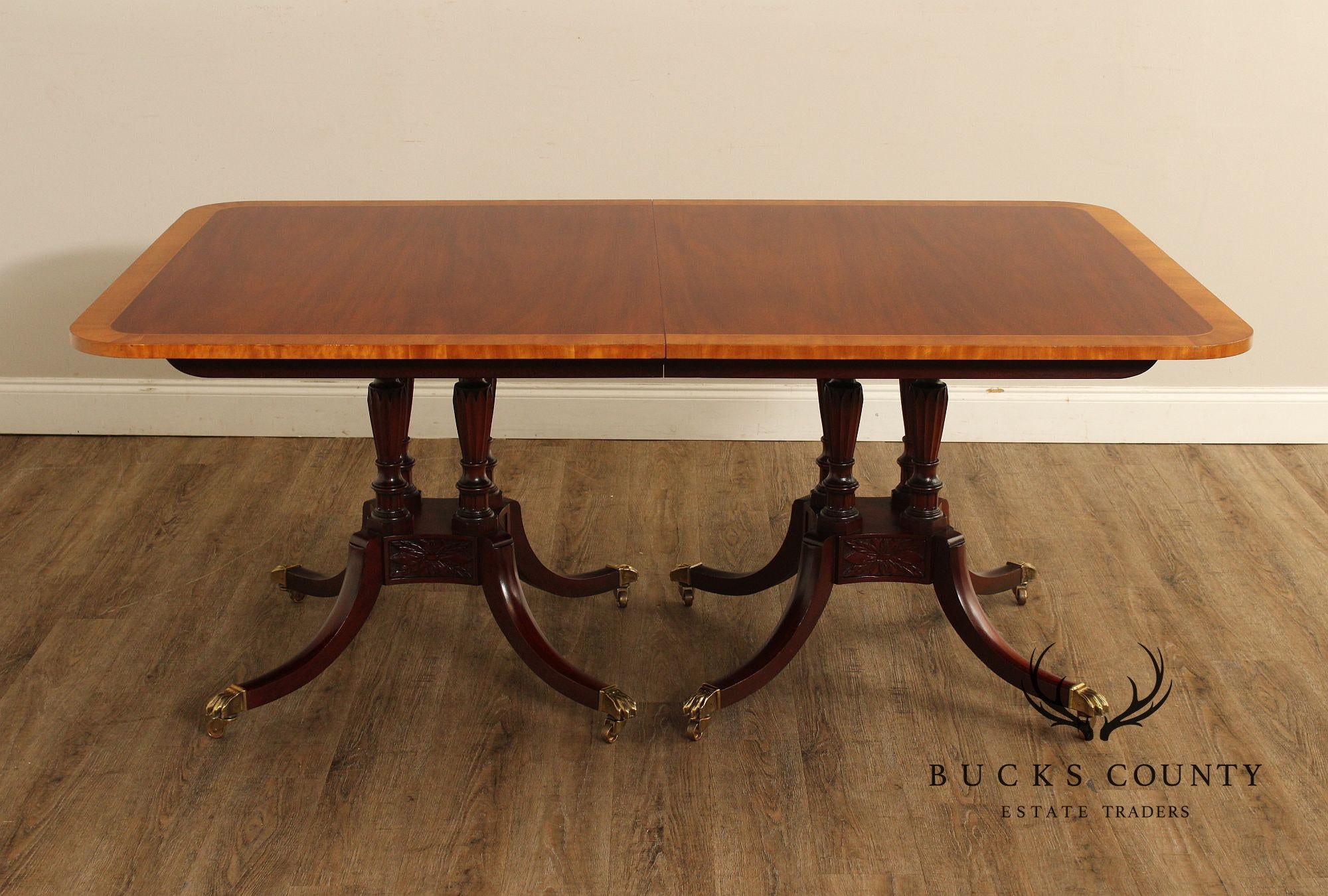 Baker Historic Charleston Reproductions Double Pedestal Mahogany Dining Table