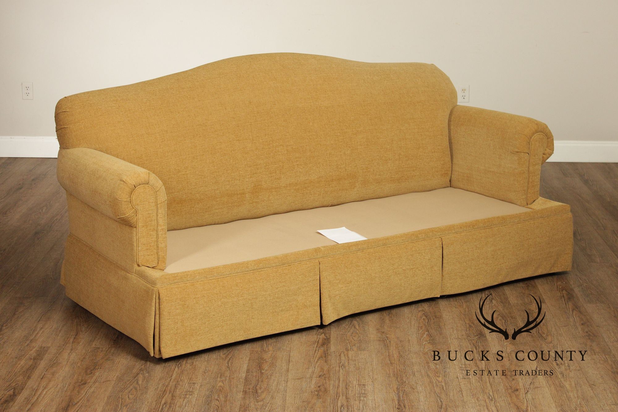 Bassett Furniture Traditional Gold Skirted Sofa