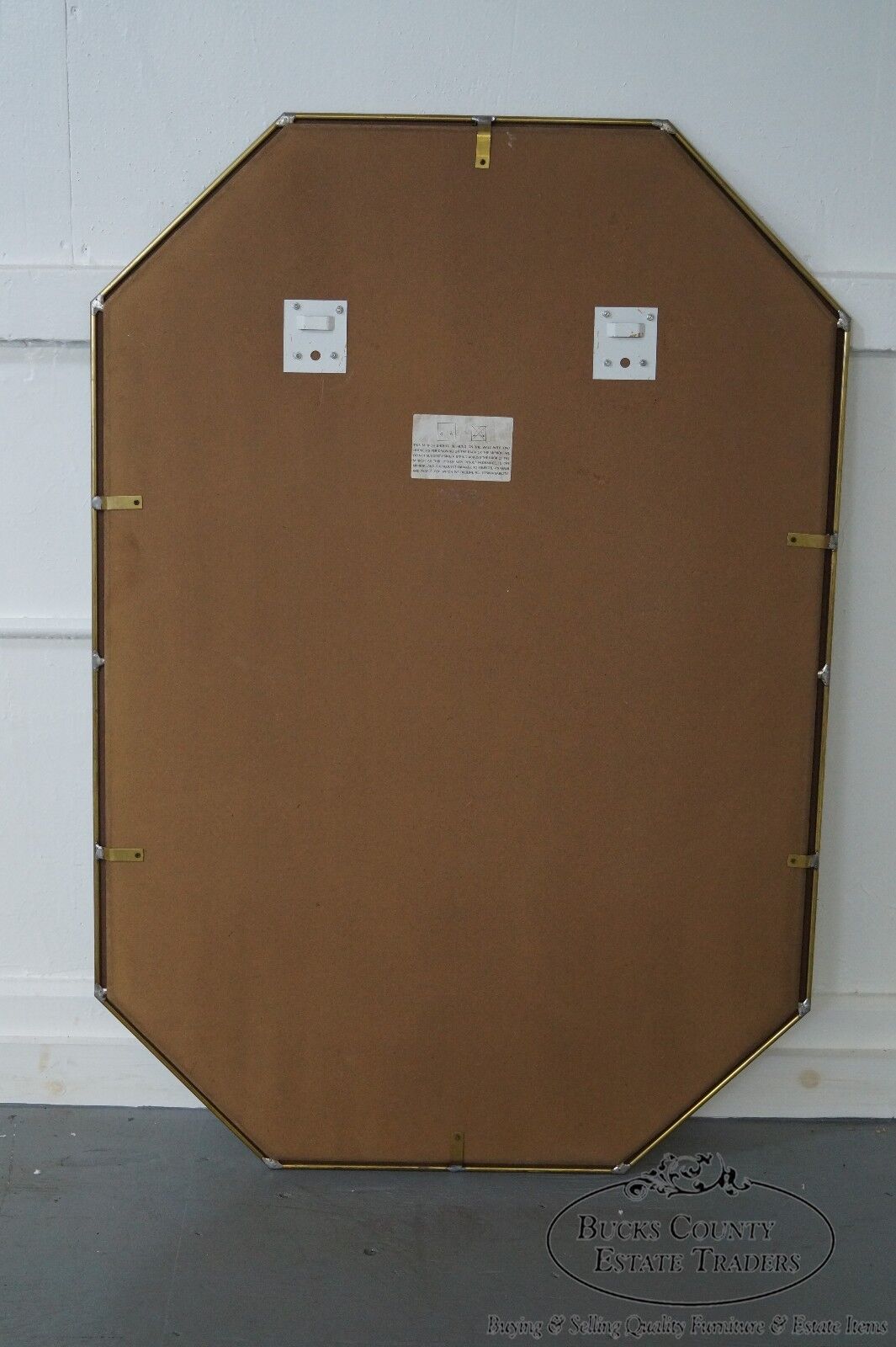 Brass Frame Harlequin Pattern Beveled Glass Mirror
