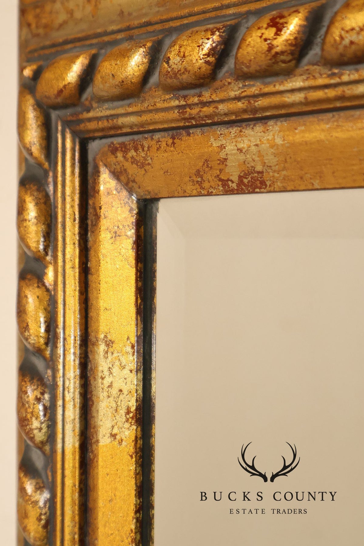 Traditional Giltwood Beveled Rectangular Wall Mirror