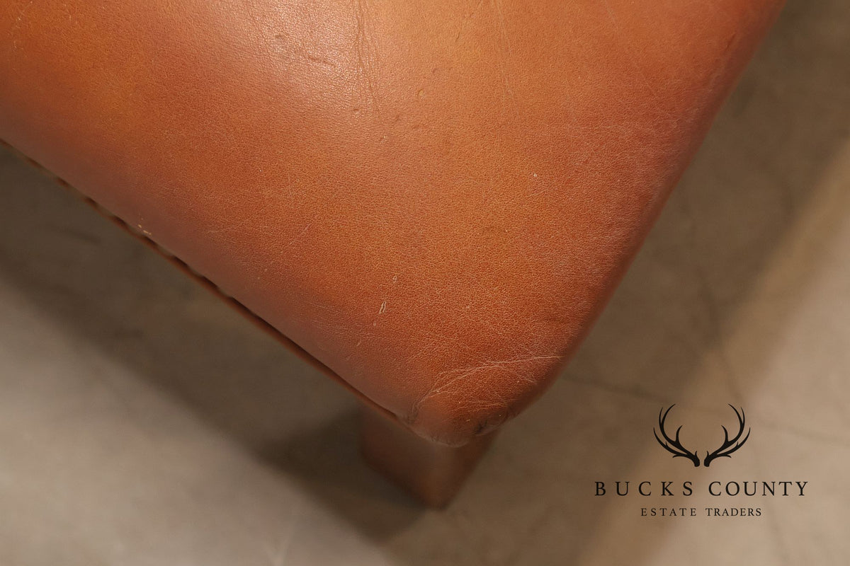 Leathercraft Tufted Leather Ottoman