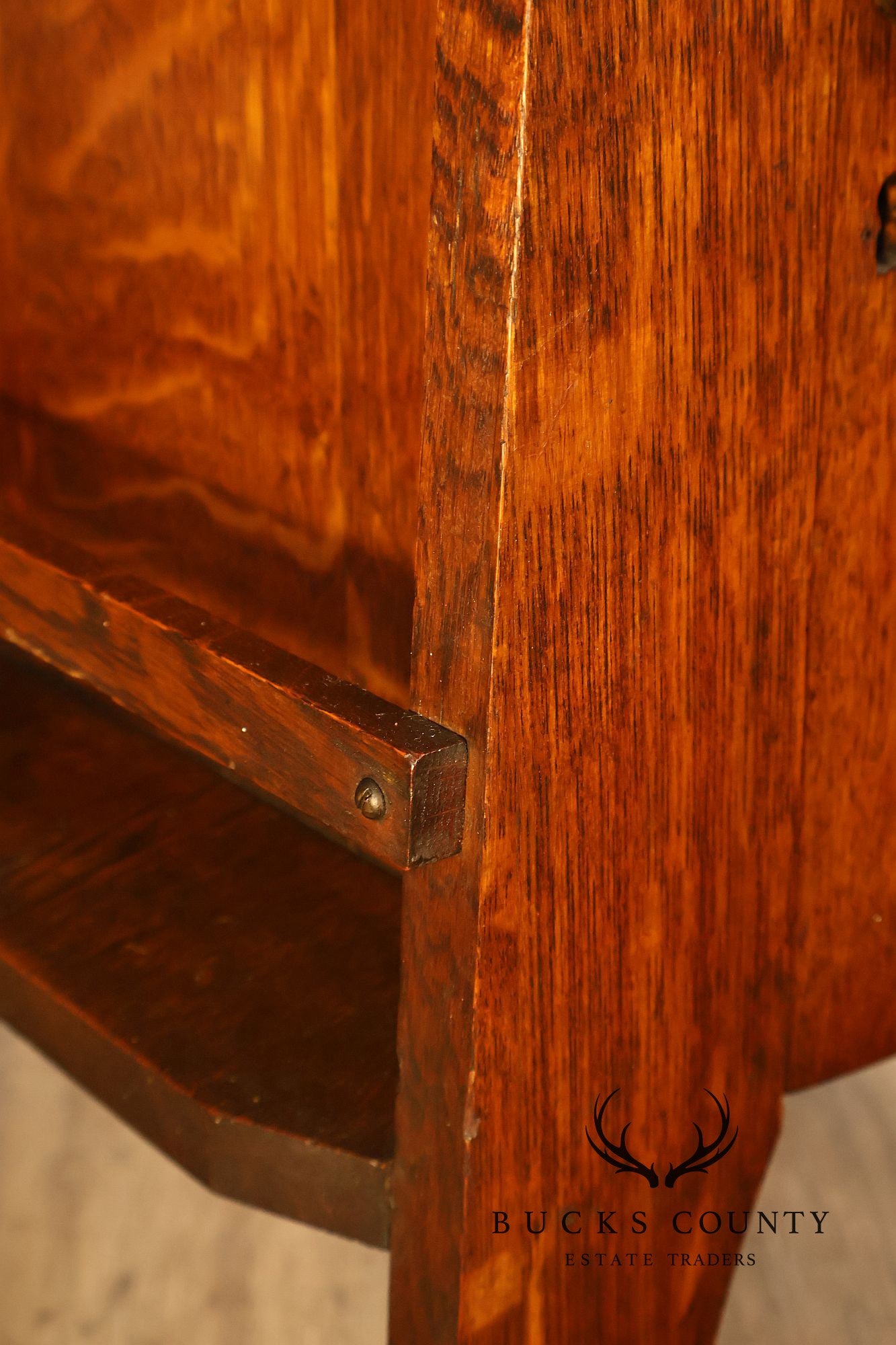 Antique Mission Oak Smoke Stand Bedside Cabinet