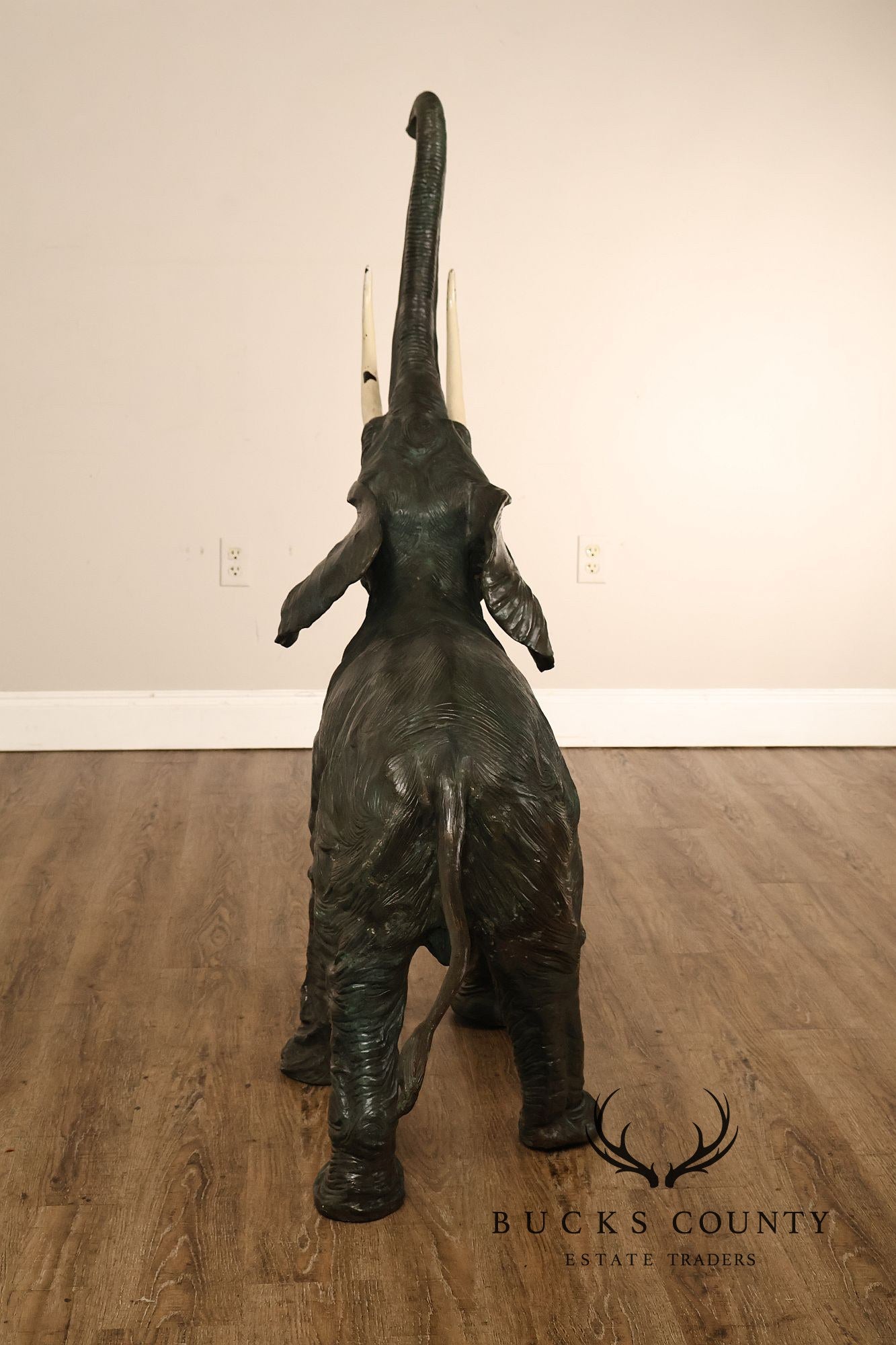 Monumental Patinated Bronze Elephant Statue