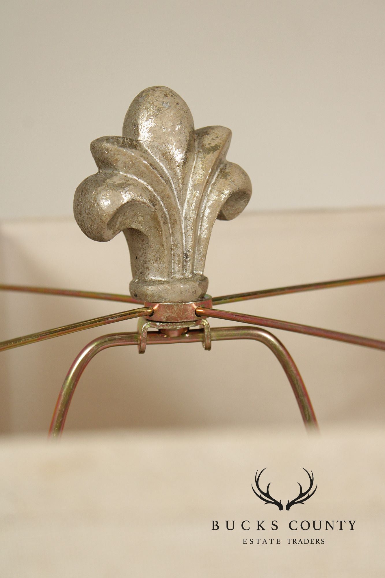 Traditional Pair of Silver Painted Table Lamps