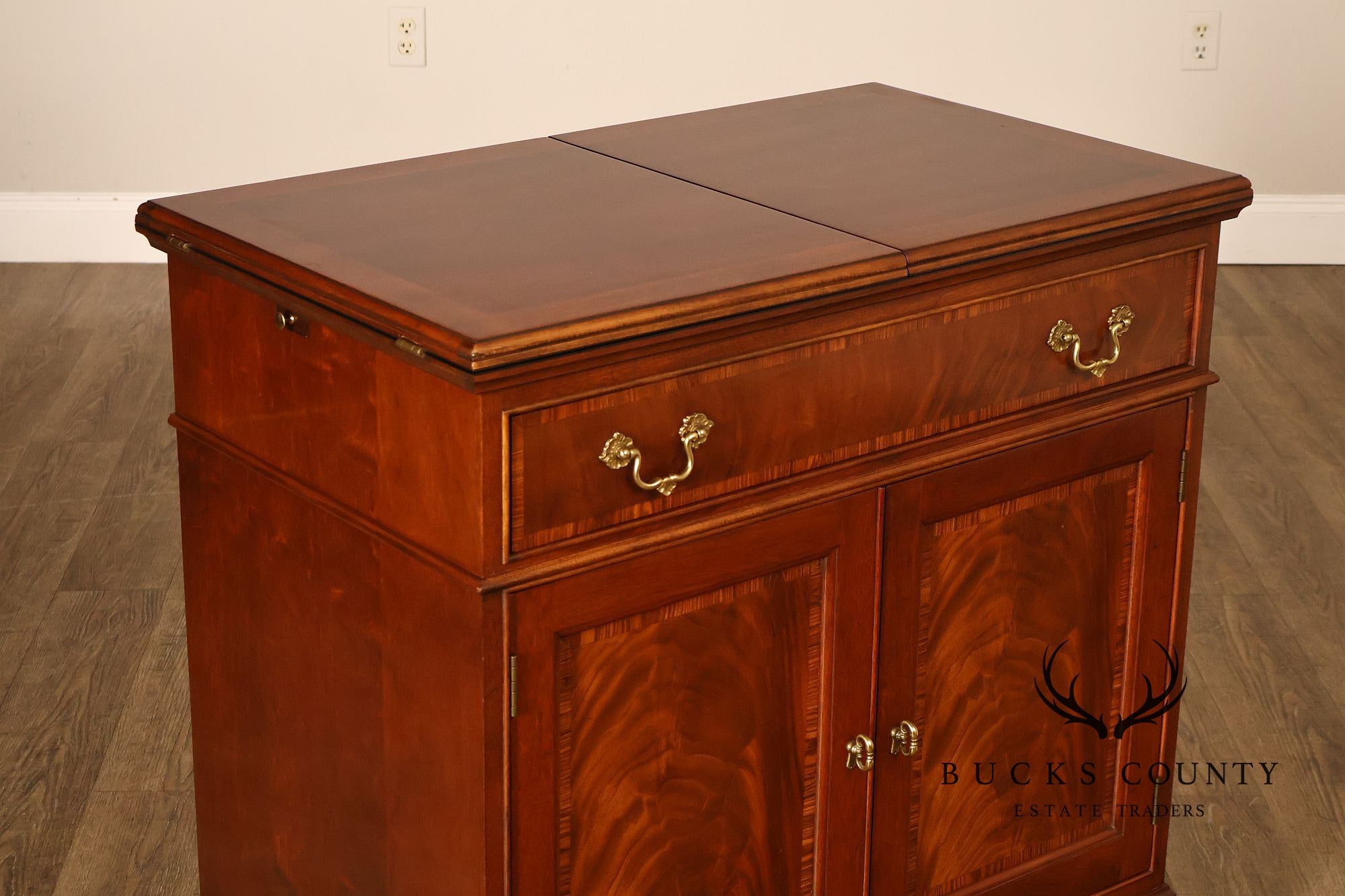Stickley Traditional Mahogany Flip-Top Server Cabinet