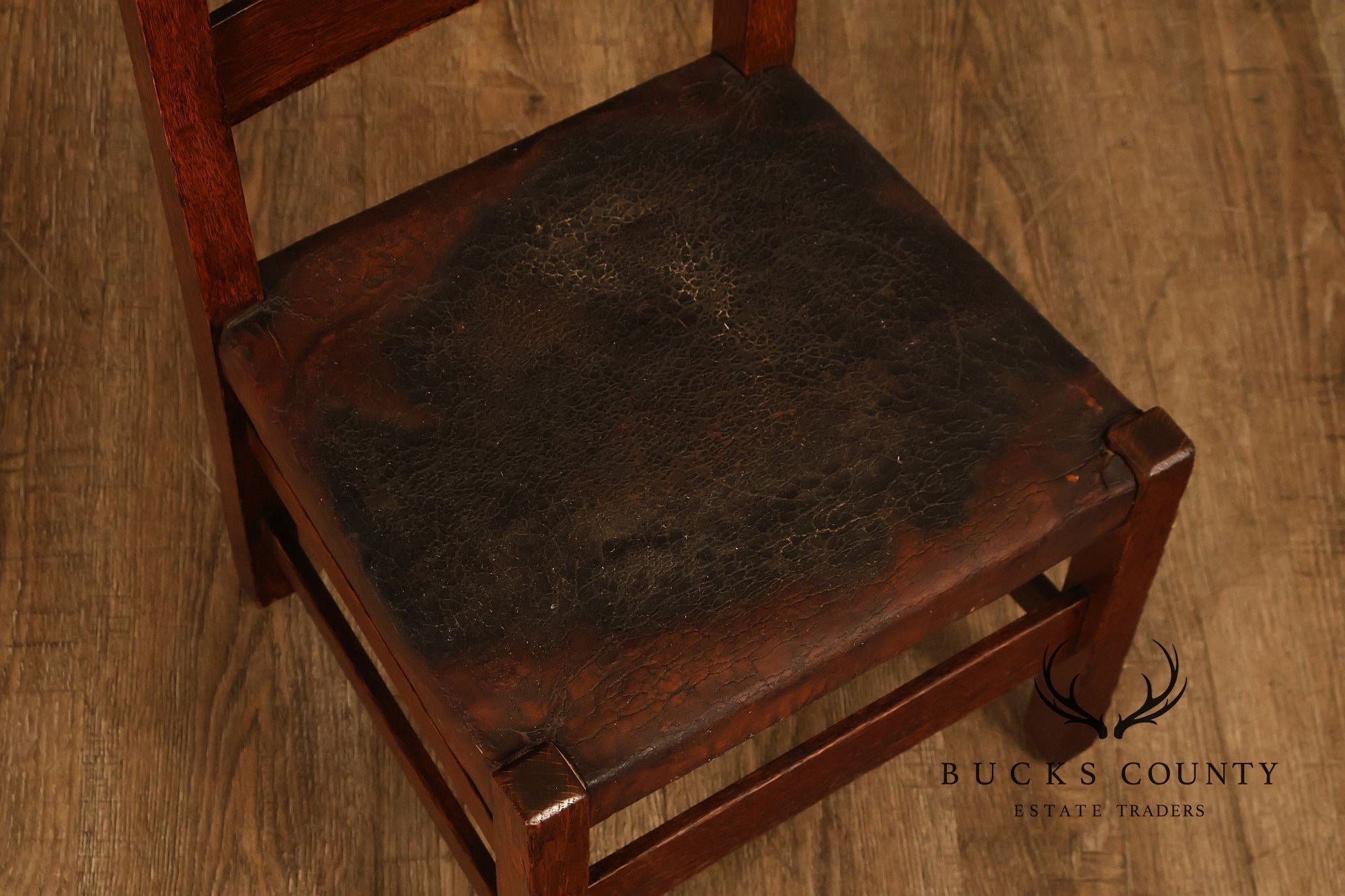 Antique Gustav Stickley Arts And Crafts Oak Child's Chair And Rocker