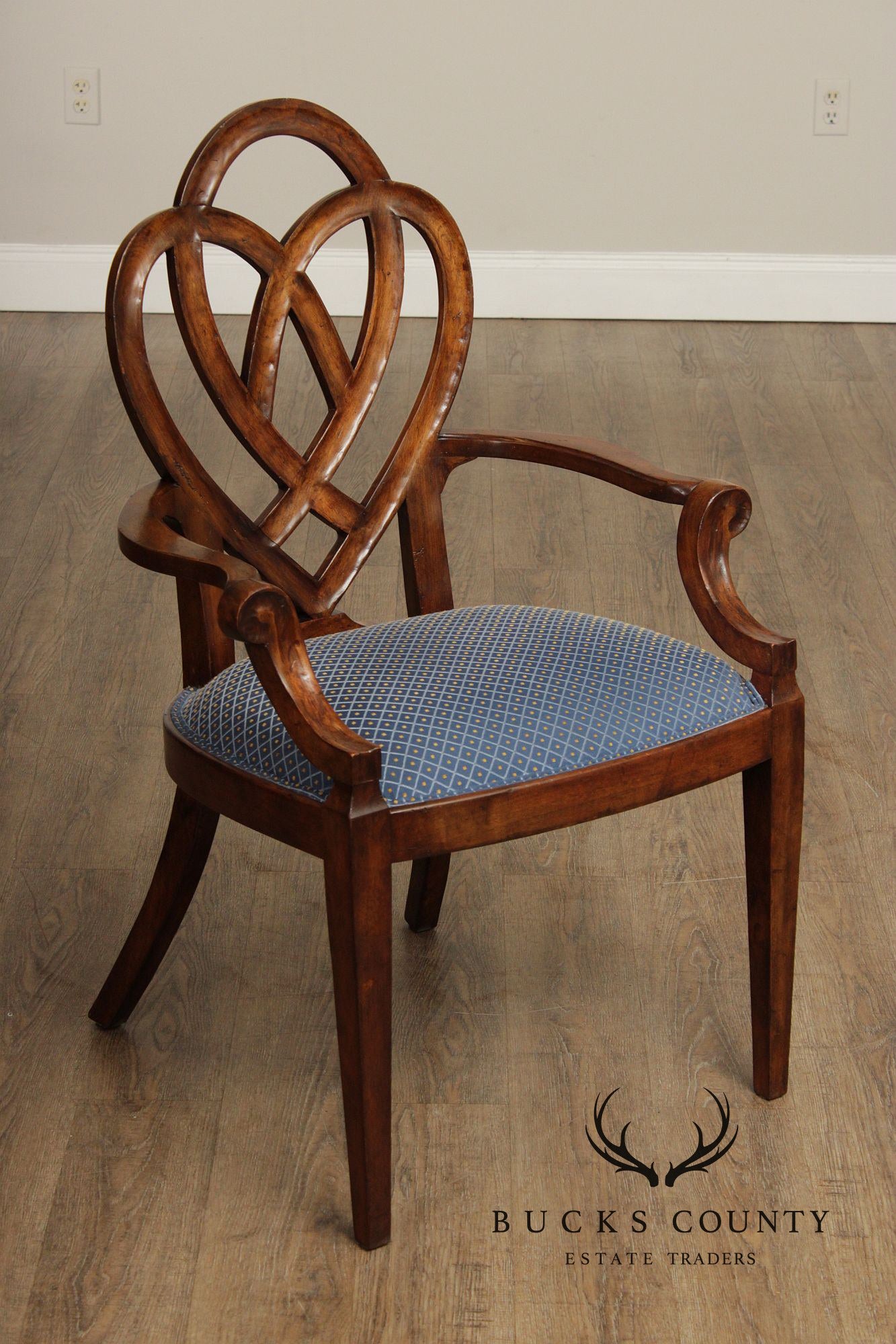 Ethan Allen Hepplewhite Style Set of Ten Ribbon Back Dining Chairs