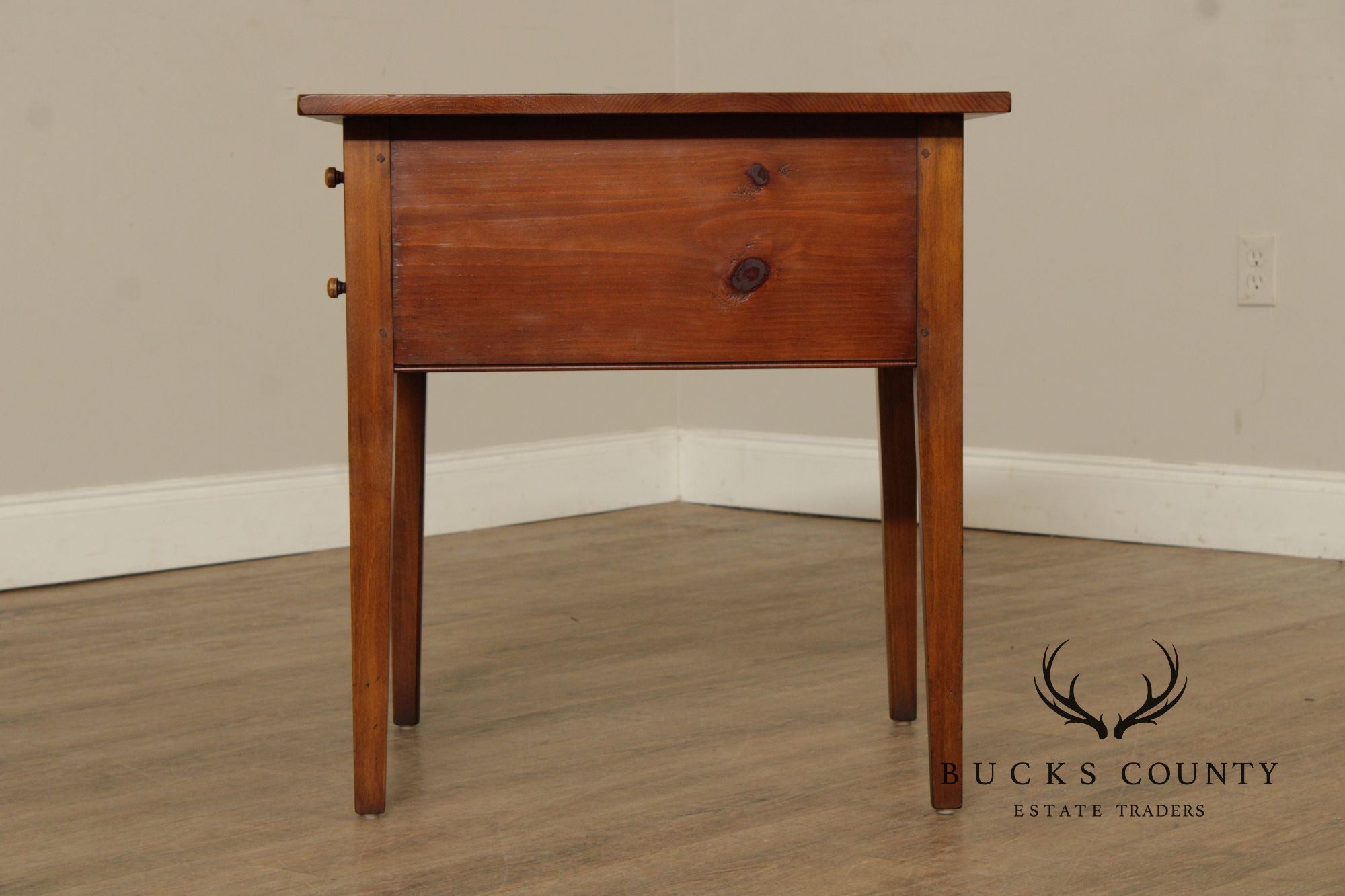 William Draper Custom Pair Of Pine Two Drawer Side Tables
