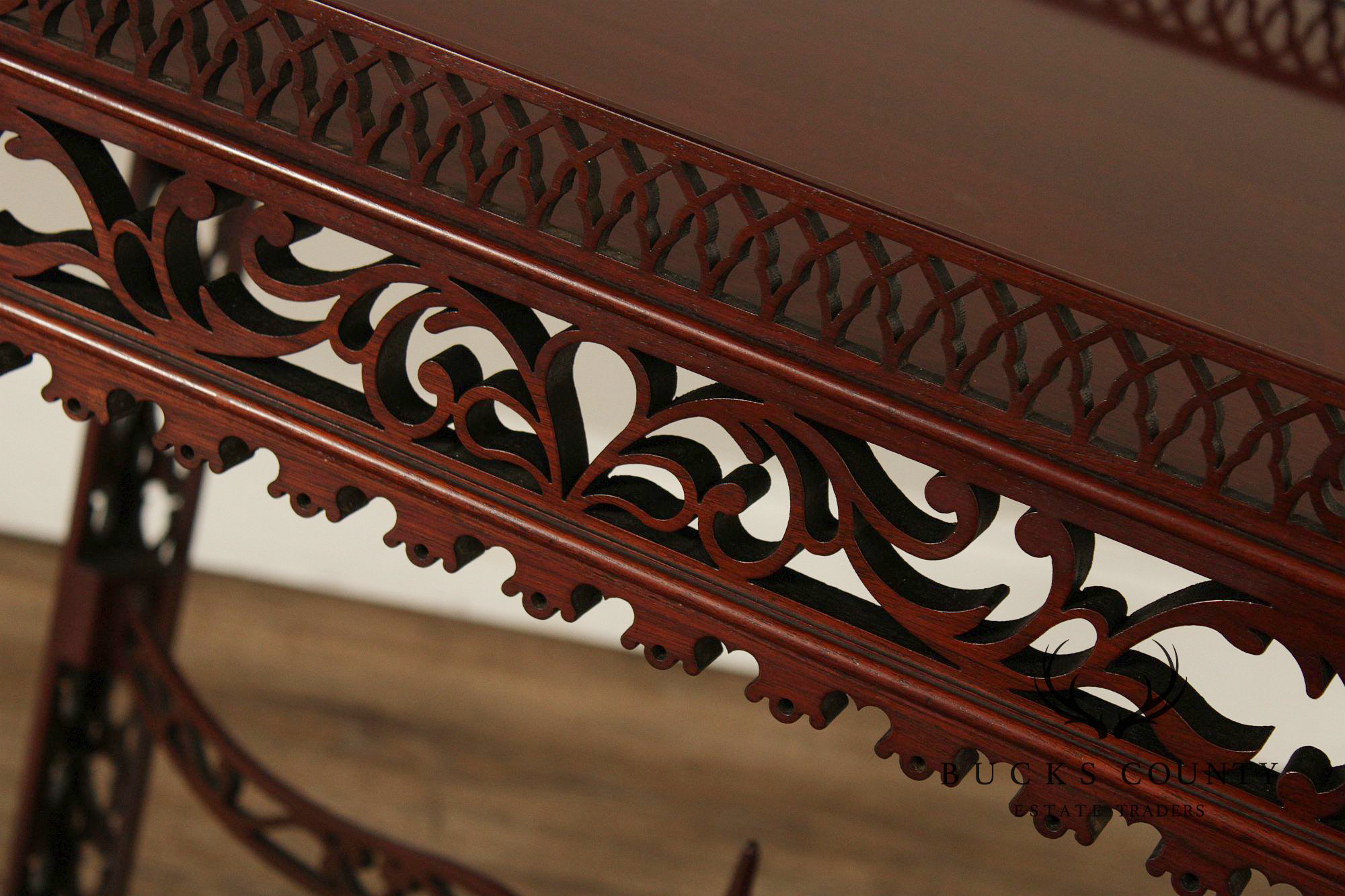 Chinese Chippendale Style Mahogany Tea Table
