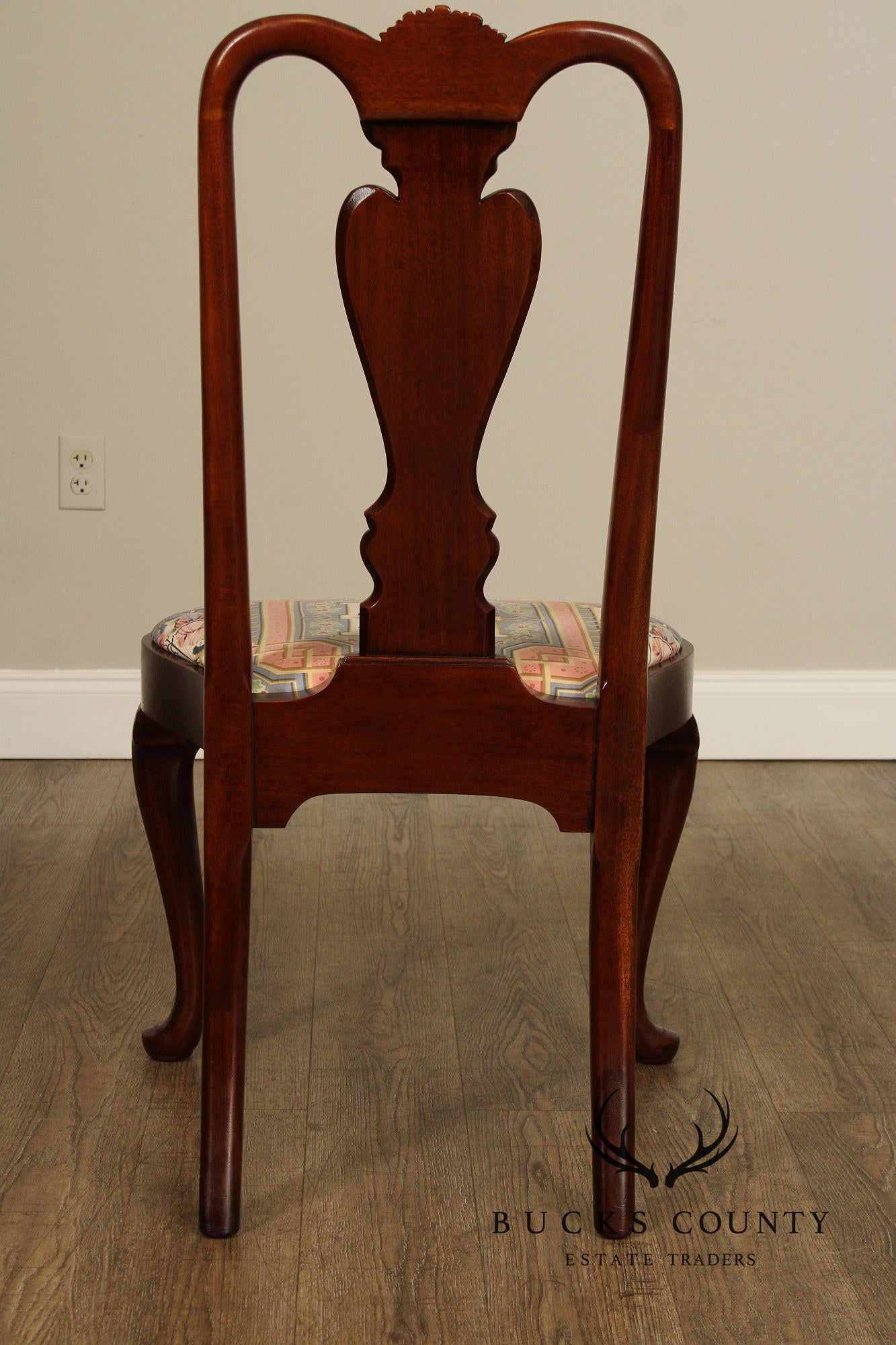 QUEEN ANNE STYLE SET OF FOUR CUSTOM MAHOGANY DINING CHAIRS