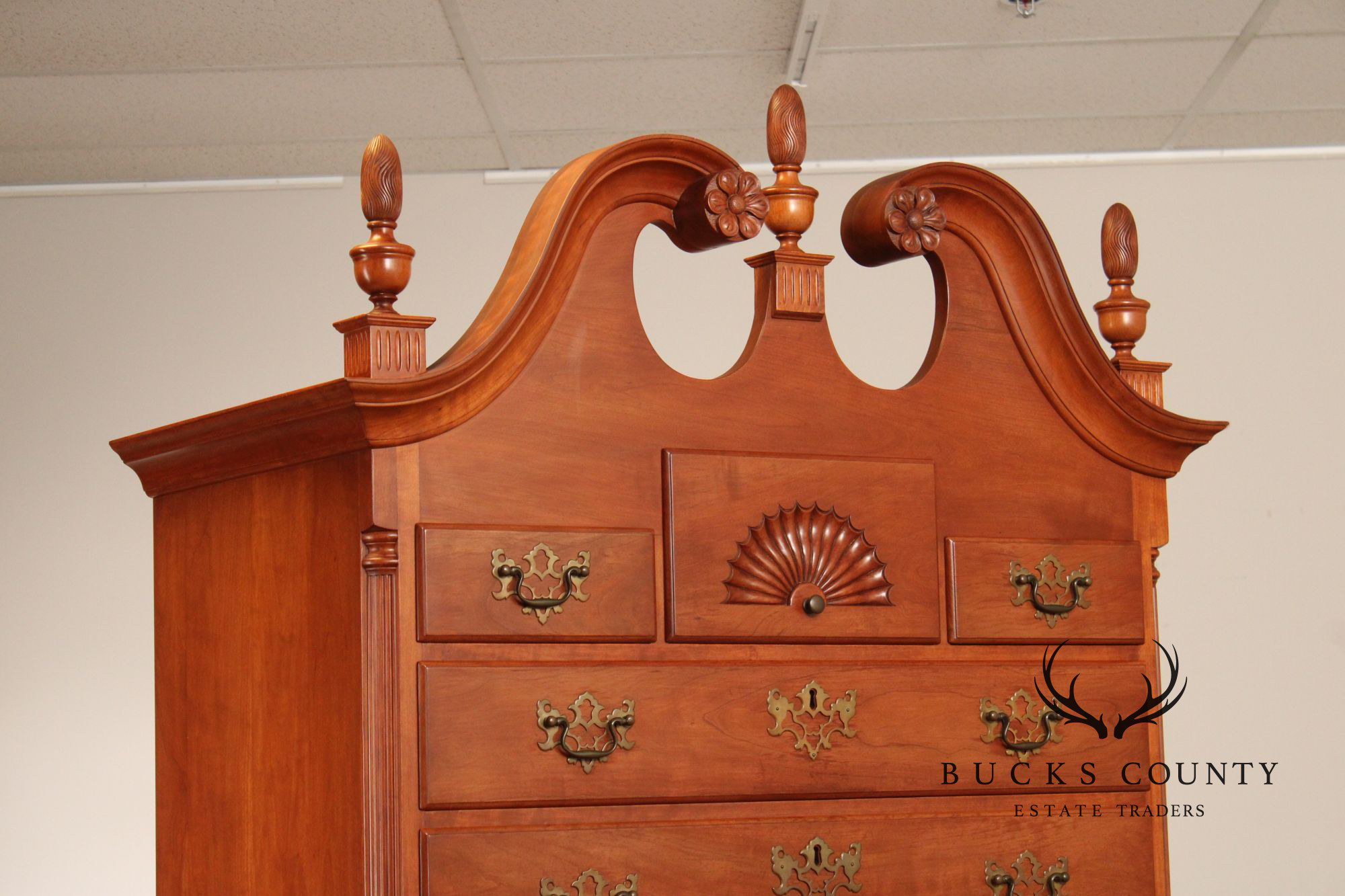 Virginia Craftsmen Reproductions Chippendale Style Cherry Highboy