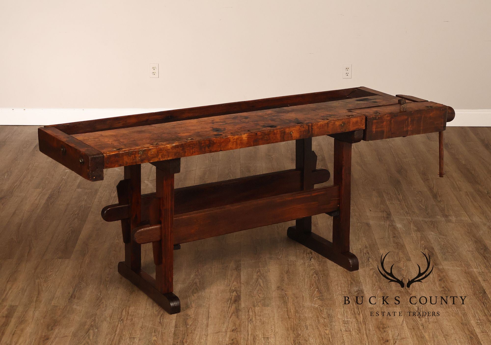 Antique Solid Wood Carpenter’s Workbench