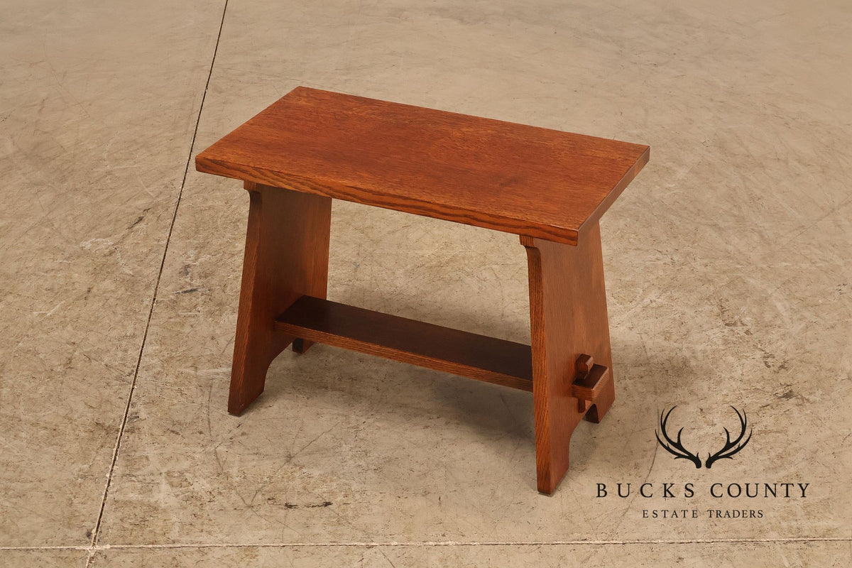 Stickley Mission Collection Pair Of Oak Gustav Stickley Fireside Stools