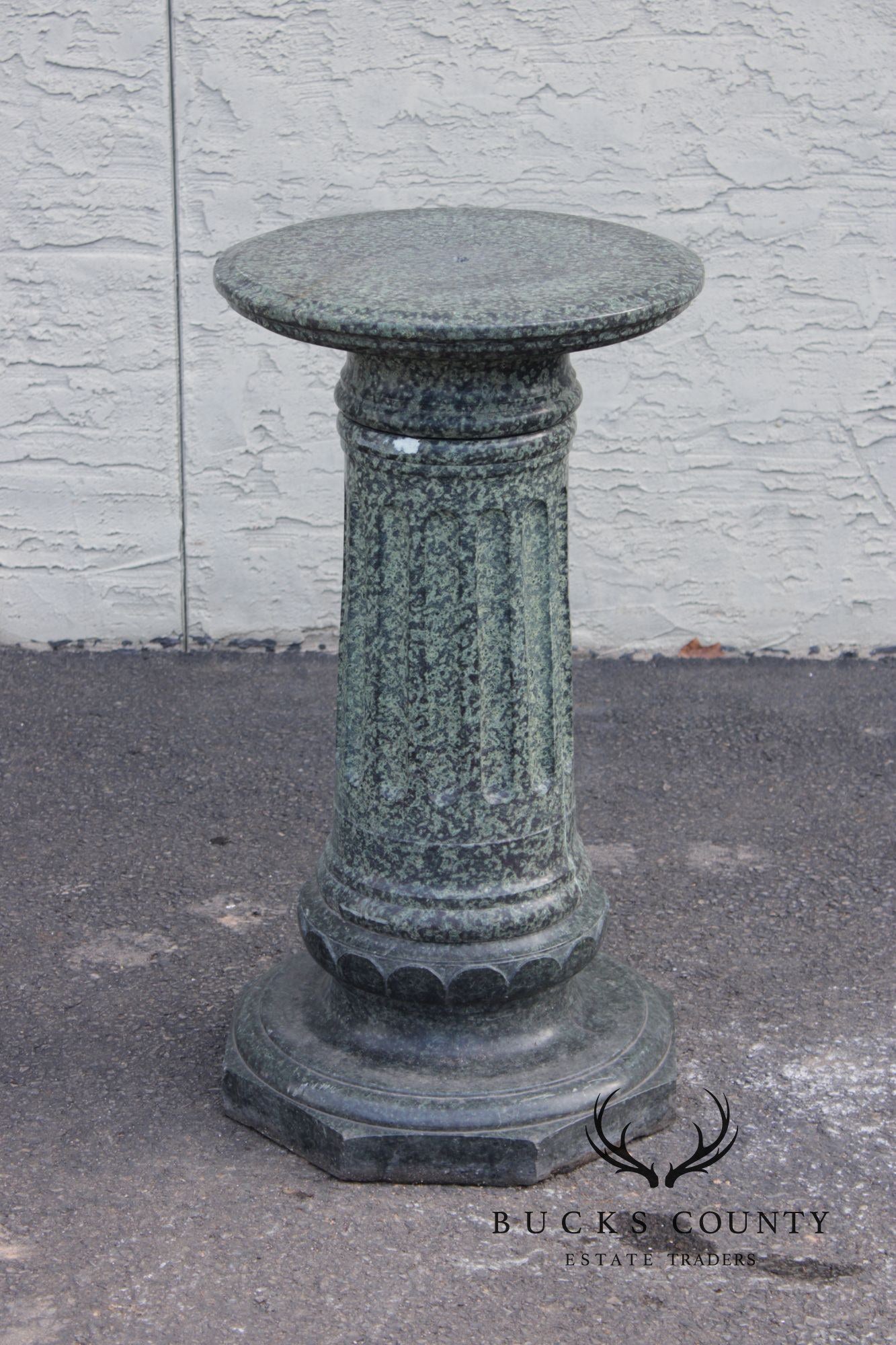Vintage Carved Granite Pedestal Column