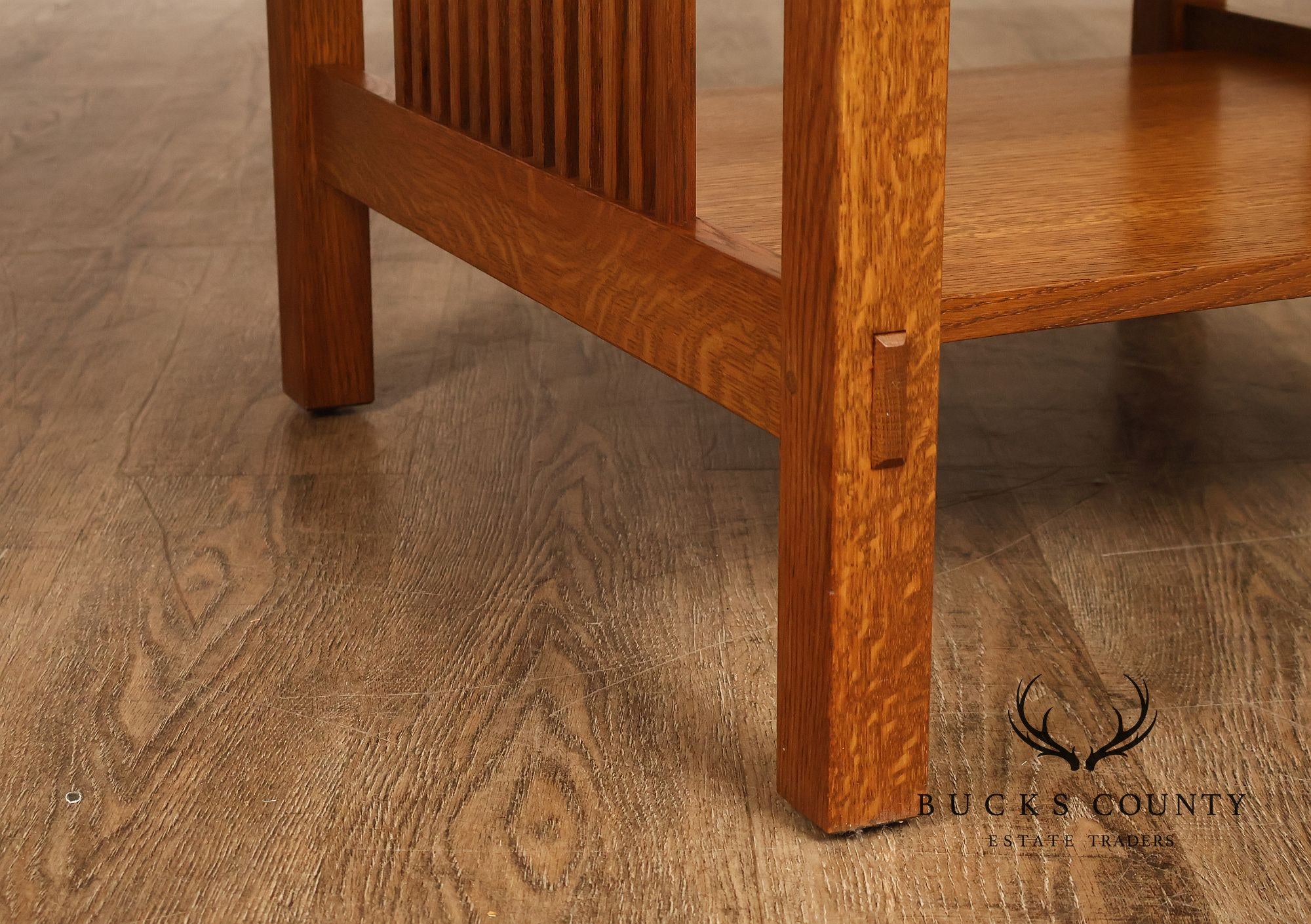 Stickley Mission Collection Oak Spindle Lamp Table