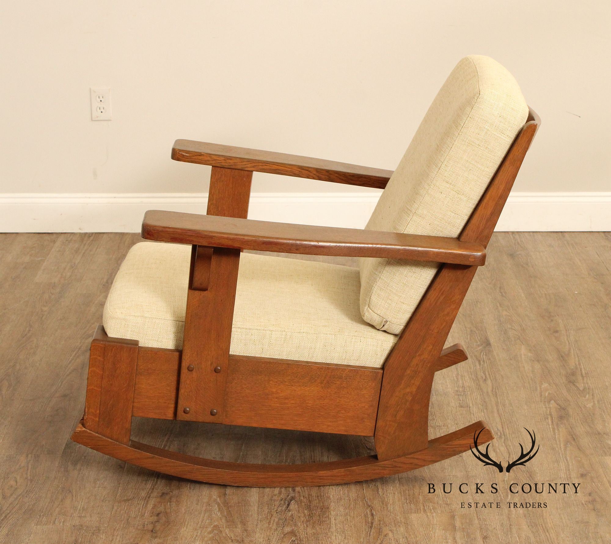 Limbert Antique Mission Oak Paddle-Arm Rocker