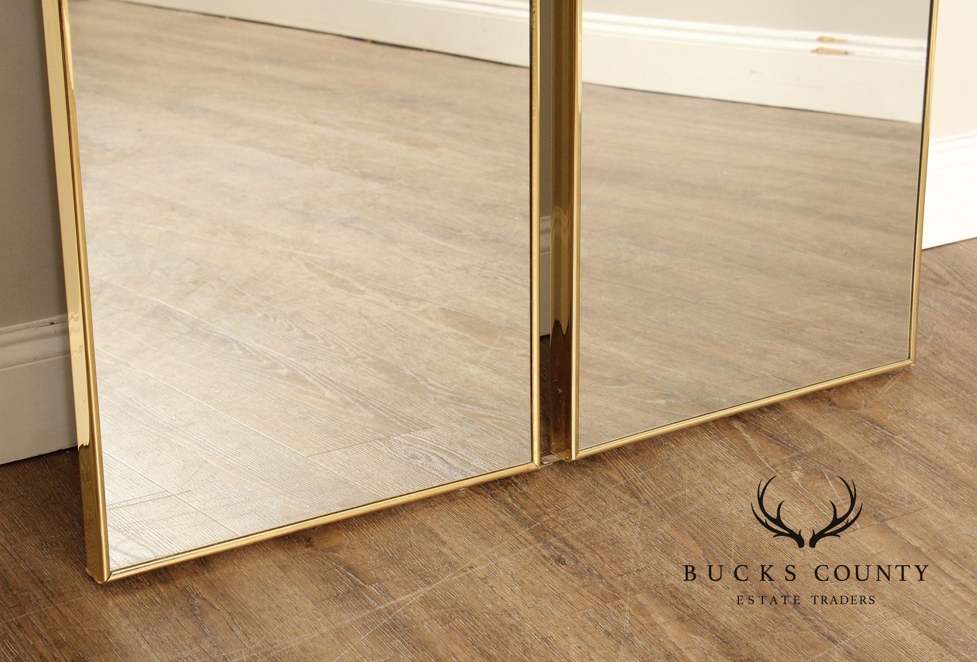 Hollywood Regency Two-Panel Mirrored Room Screen