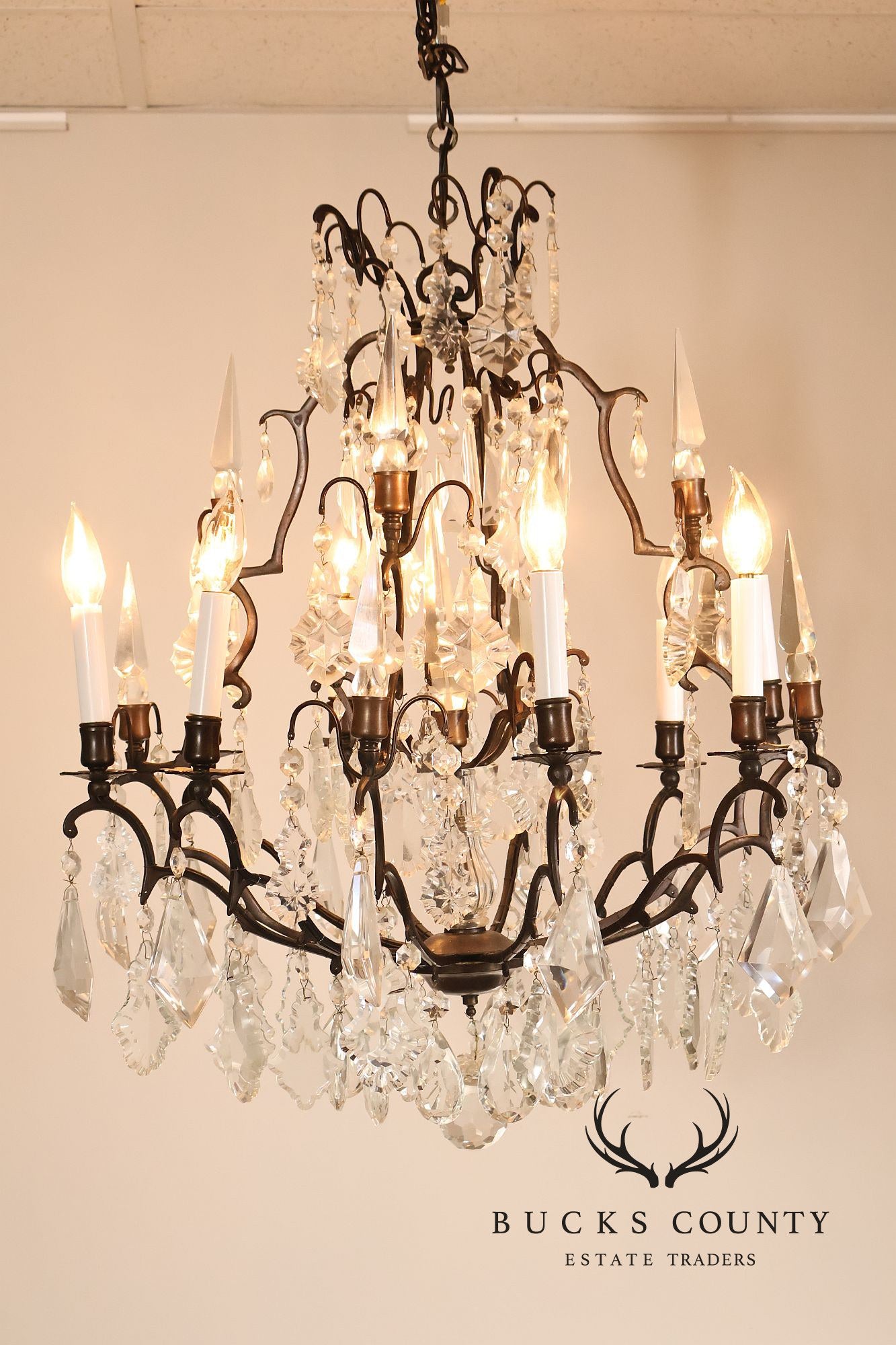 Versailles Style Crystal And Bronze Chandelier