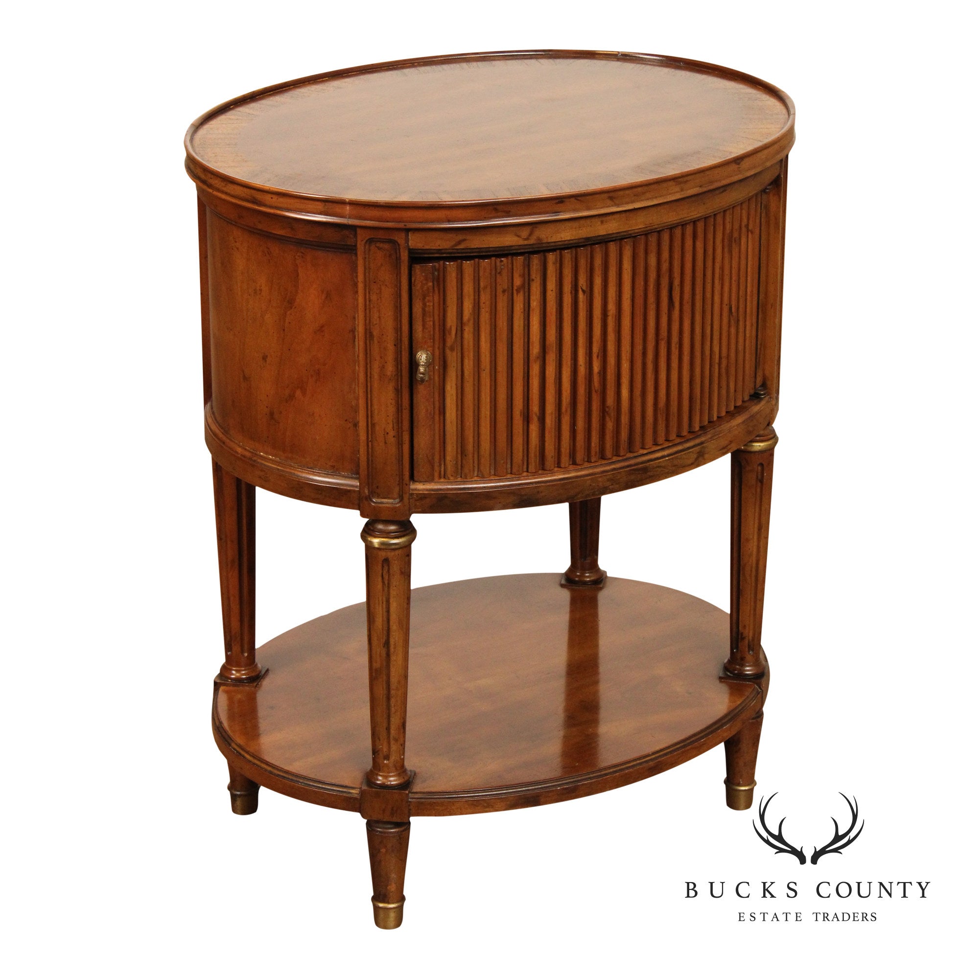 Heritage French Louis XVI Style Walnut Oval Side Table